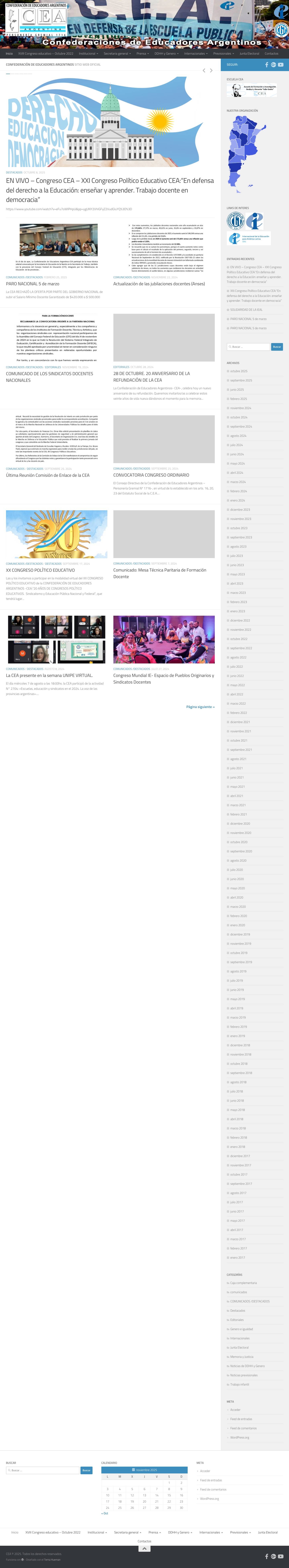 CEA – Confederación de Educadores Argentinos - Full Screenshot