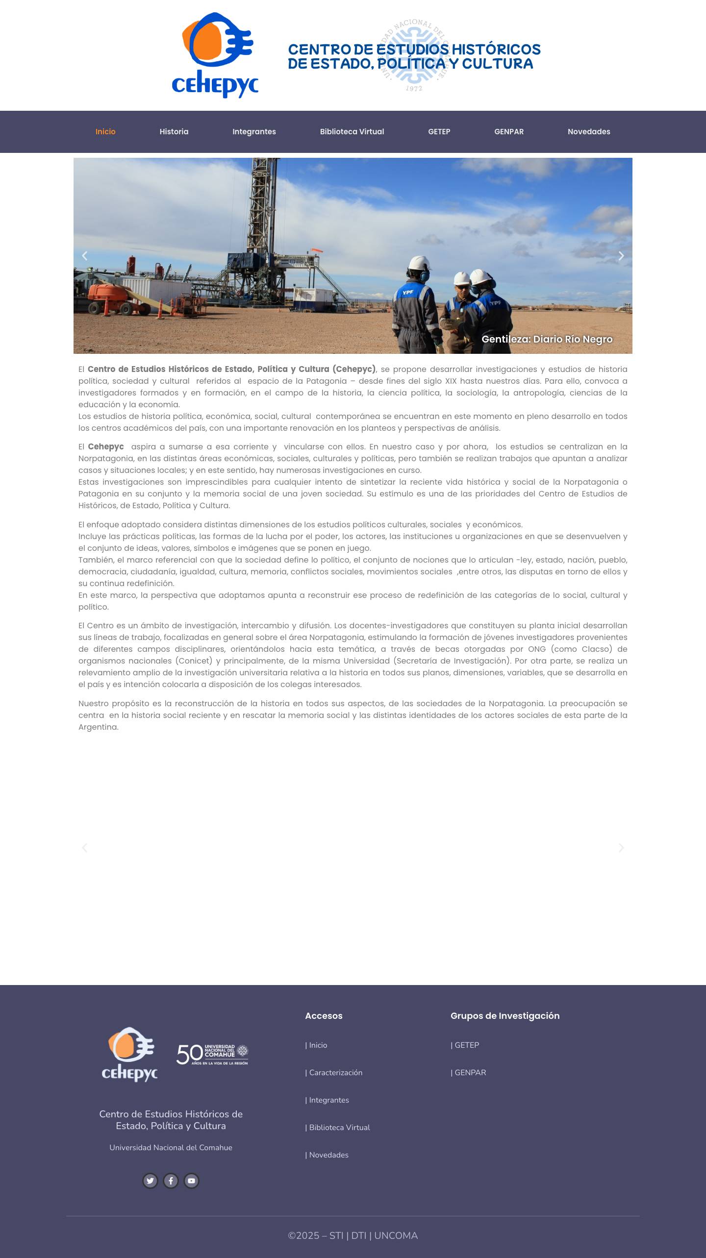 Centro de Estudios Históricos de Estado, Política y Cultura – Otro sitio realizado con WordPress - Full Screenshot