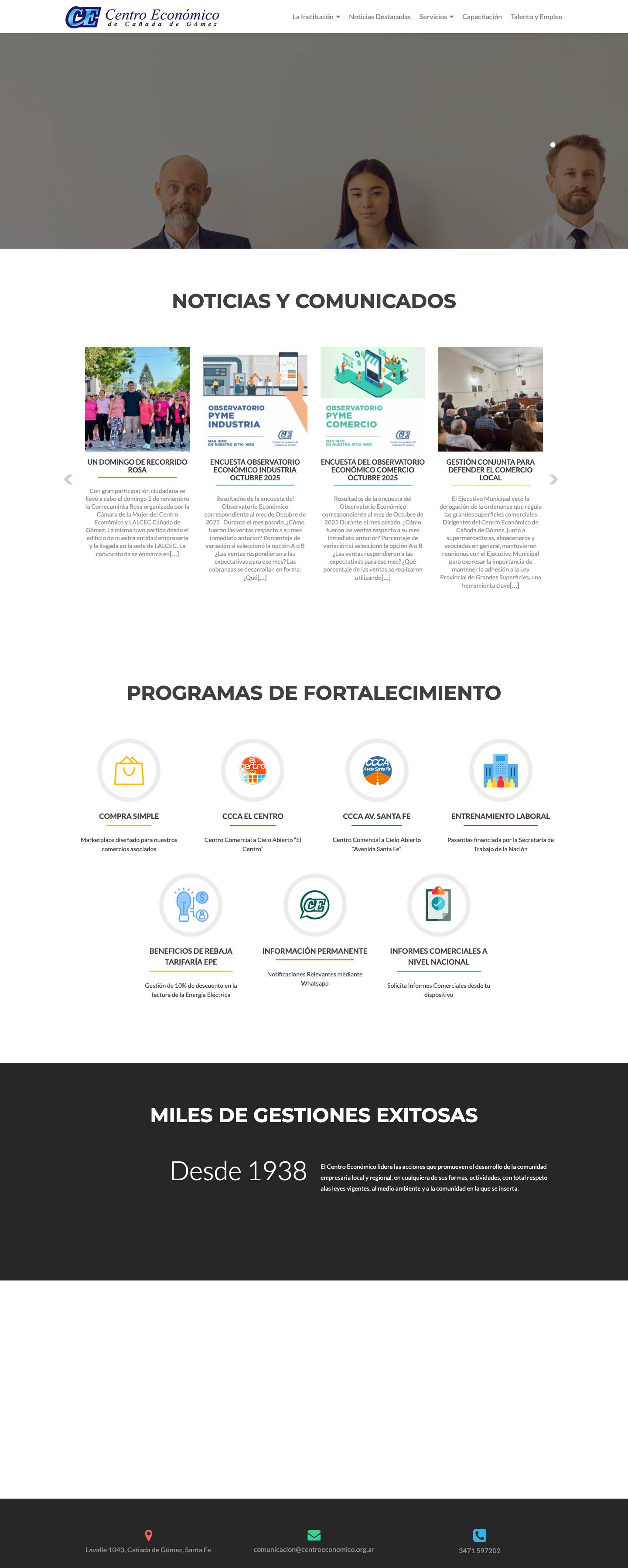 Centro Económico de Cañada de Gómez – Entidad Gremial al Servicio del Empresario - Full Screenshot