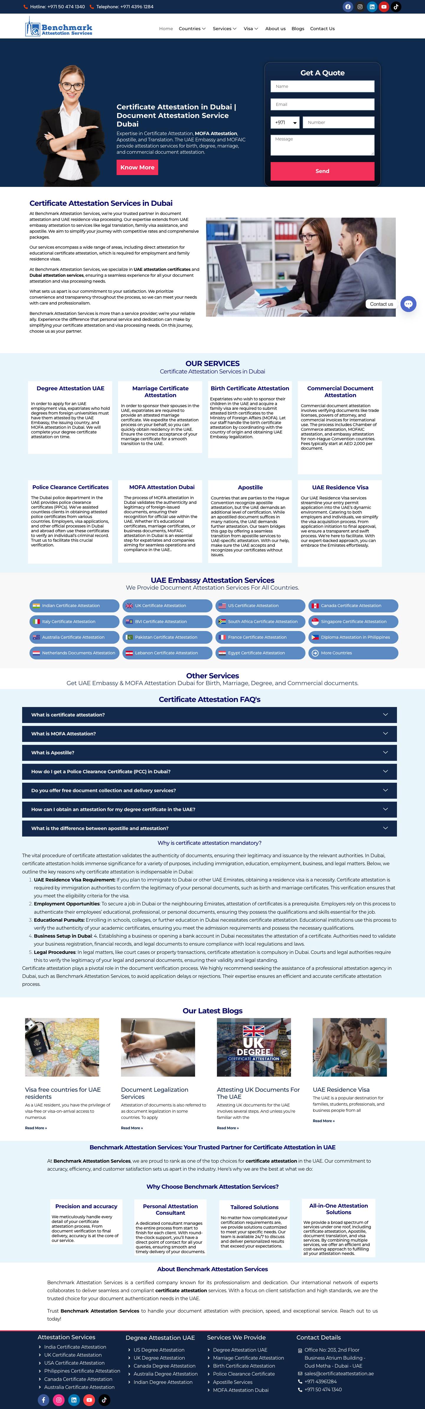 Certificate Attestation in Dubai | UAE Attestation - Full Screenshot