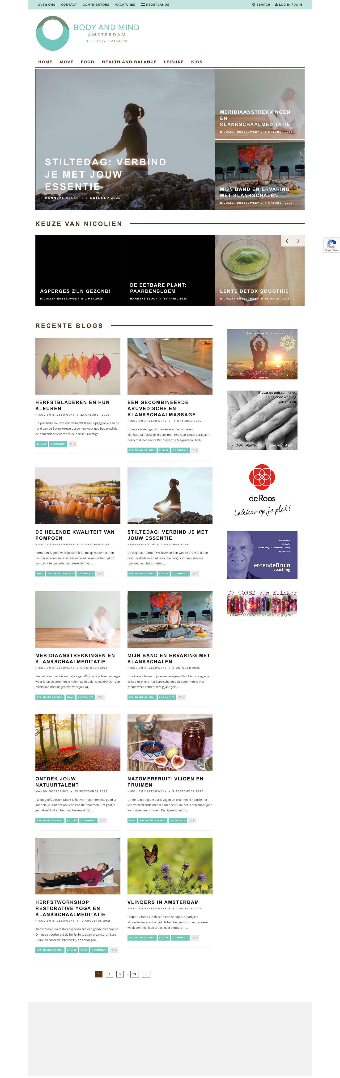 HOME - Body and Mind Amsterdam - Full Screenshot