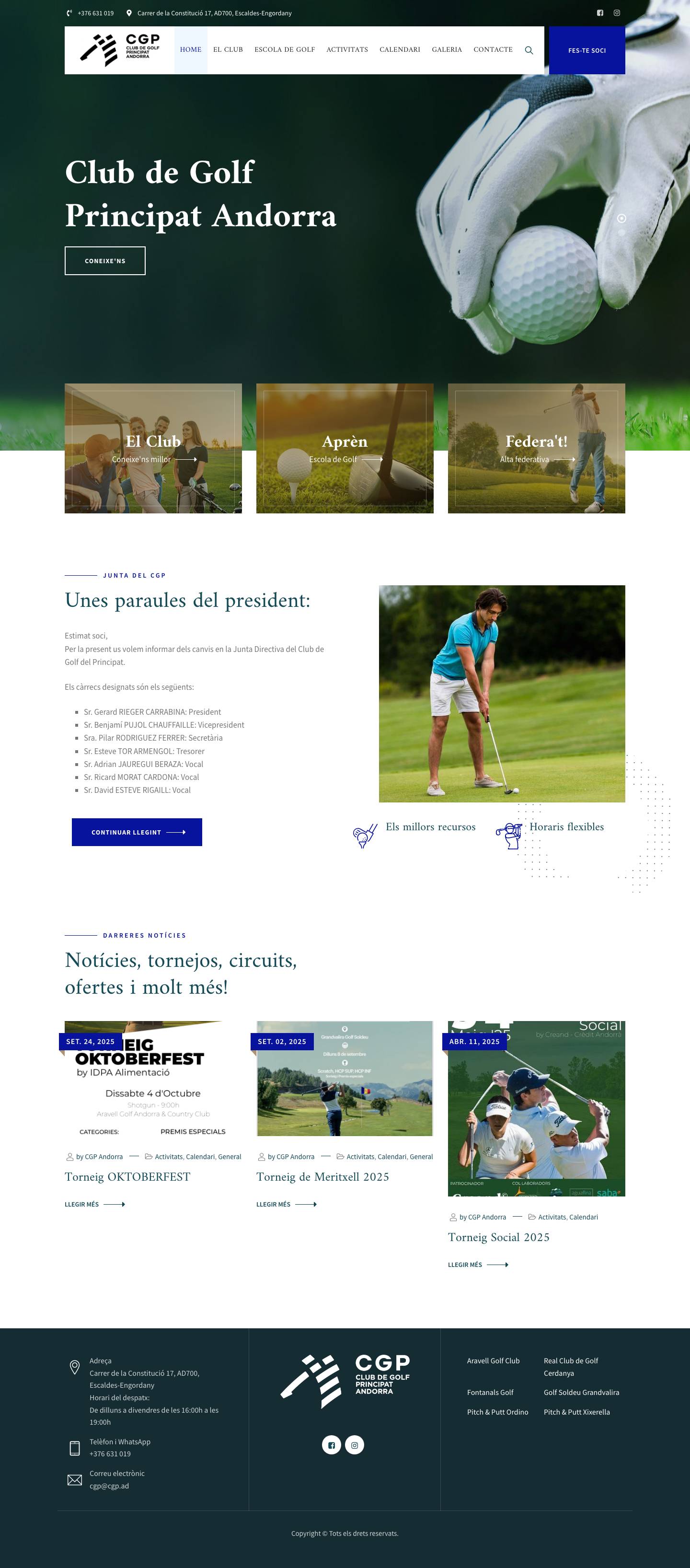 CGP – Club de Golf Principat Andorra - Full Screenshot