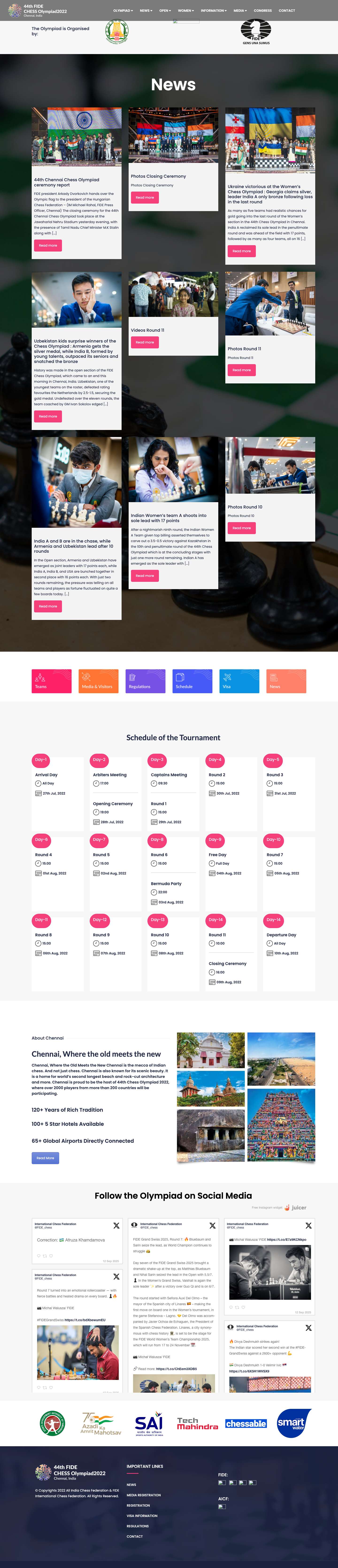 FIDE Chess Olympiad 2022 – Chennai, India - Full Screenshot