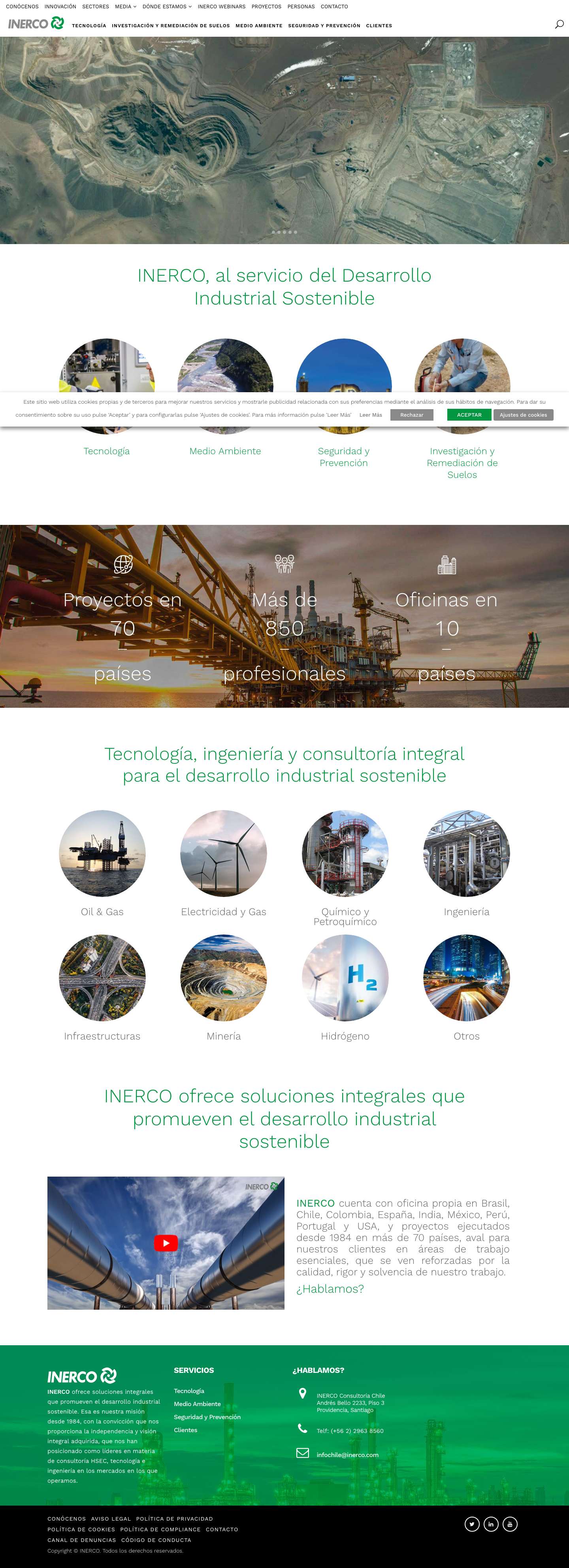INERCO Chile, al servicio del Desarrollo industrial Sostenible. - Full Screenshot