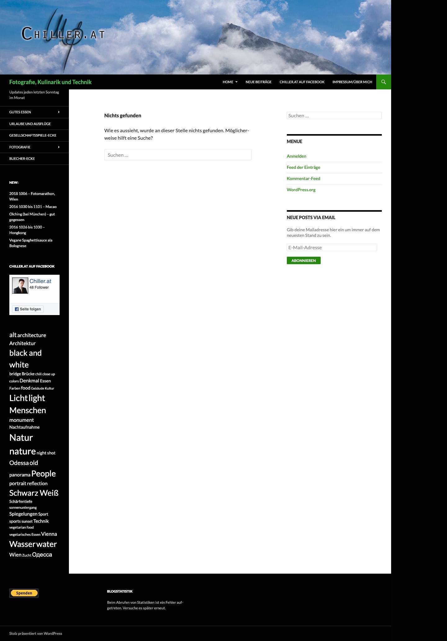 Seite nicht gefunden | Fotografie, Kulinarik und Technik - Full Screenshot