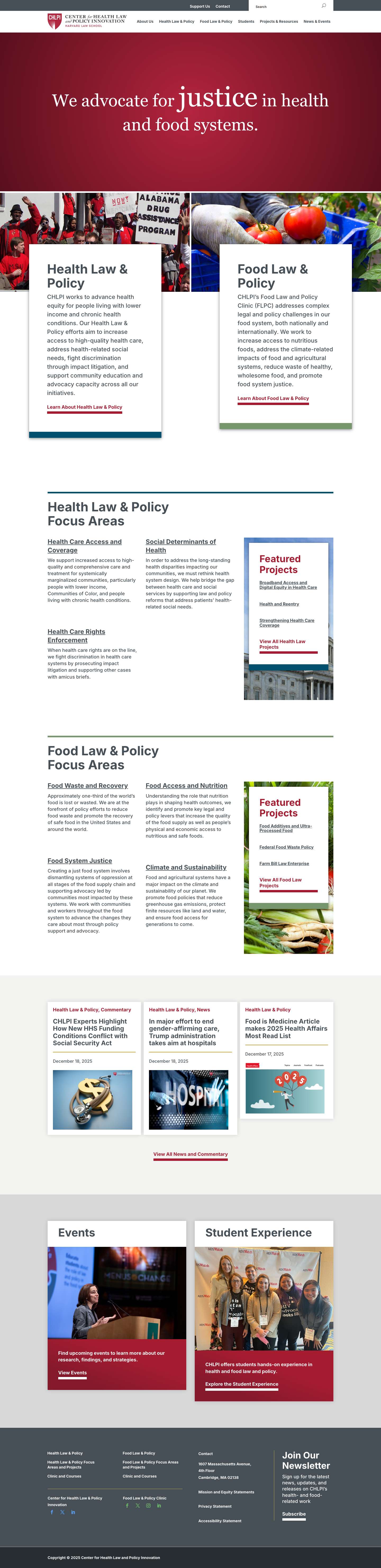 Home - Center For Health Law and Policy Innovation - Full Screenshot