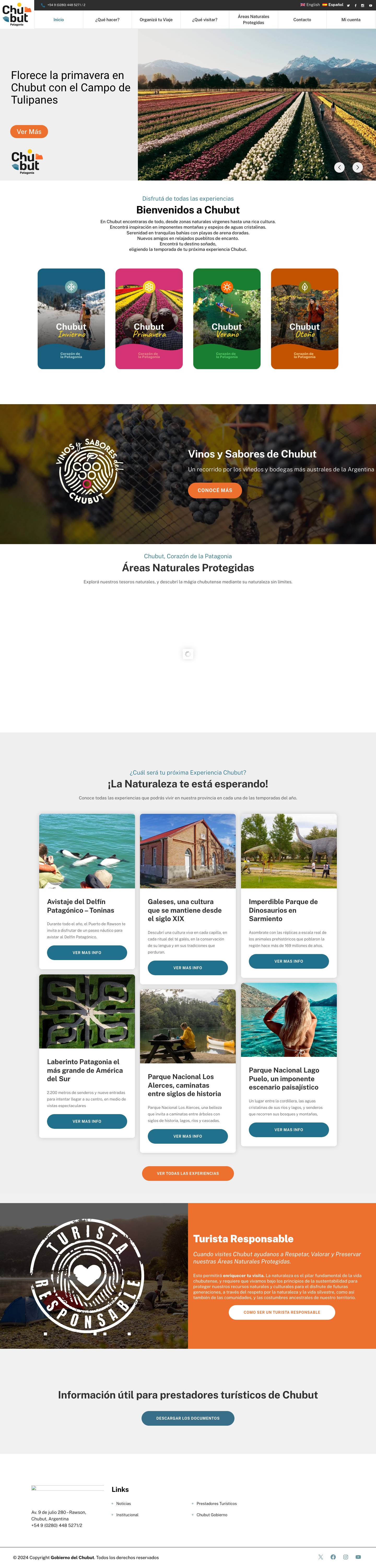 Inicio - Chubut Patagonia Argentina - Full Screenshot