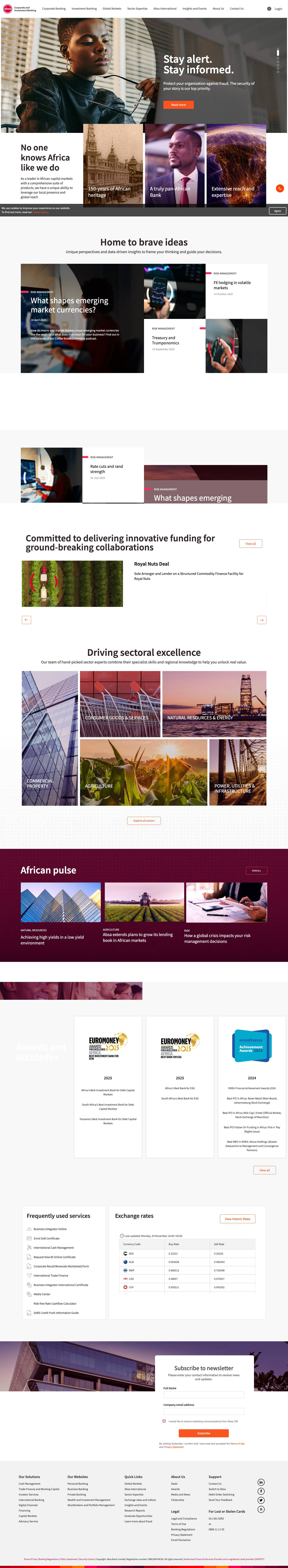 Welcome to Absa Corporate and Investment Banking - Full Screenshot