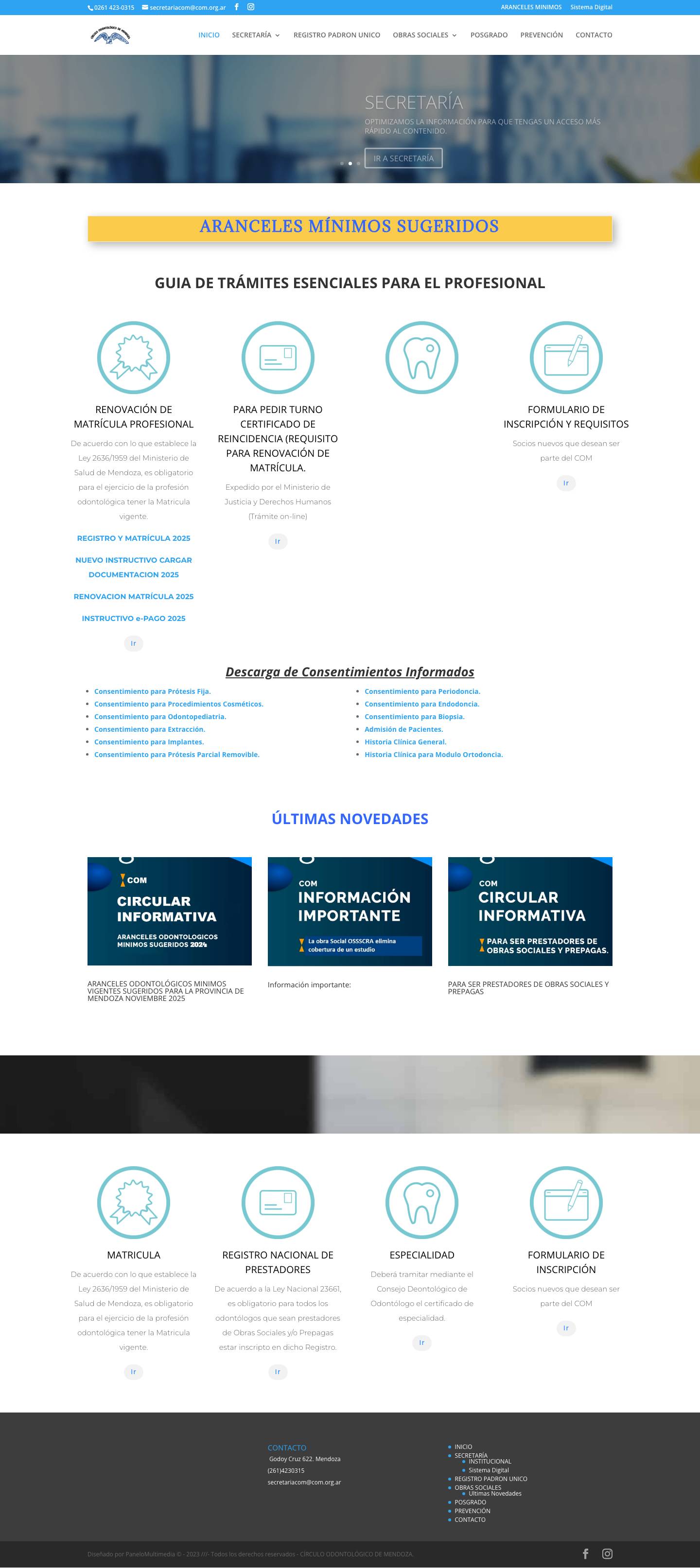 Circulo Odontológico de Mendoza | Bienvenidos - Full Screenshot