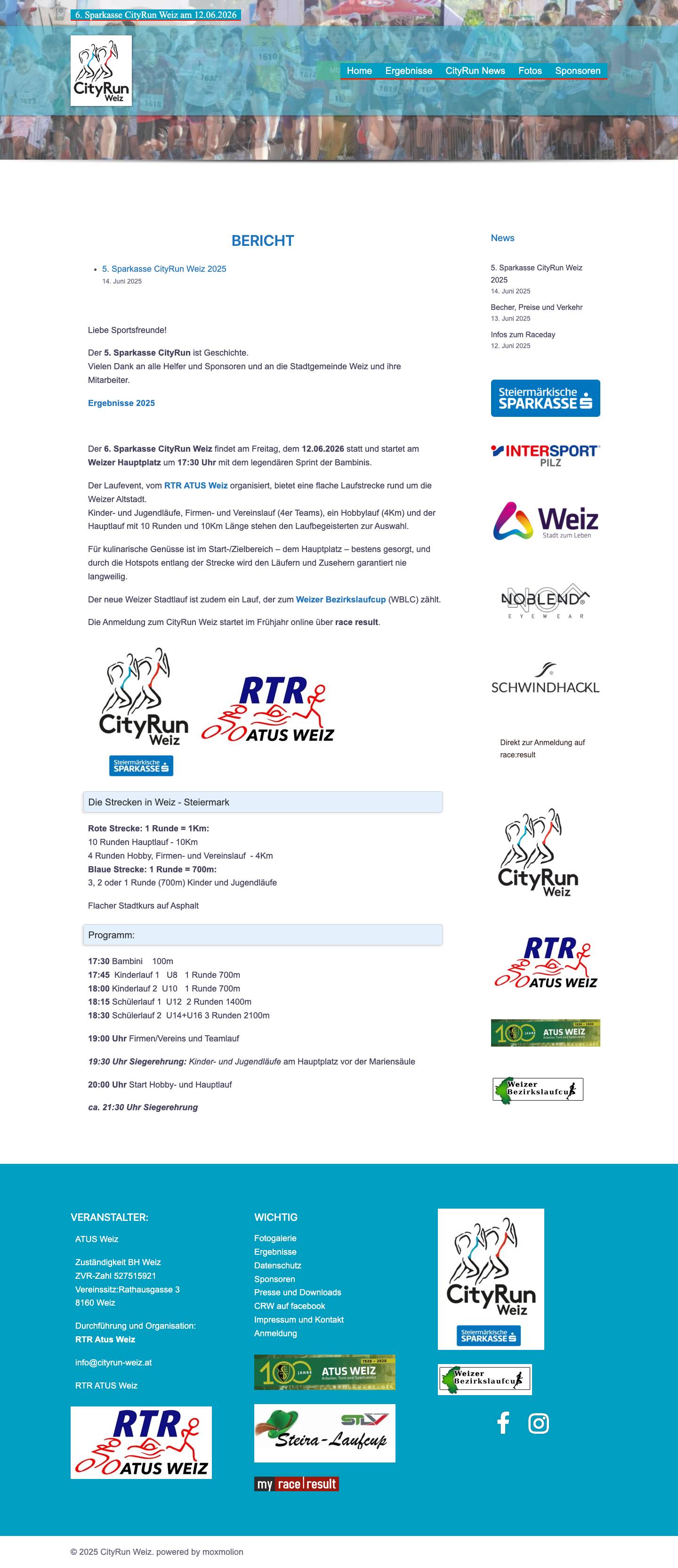 CityRun Weiz | der Weizer Stadtlauf | CityRun Weiz - Full Screenshot