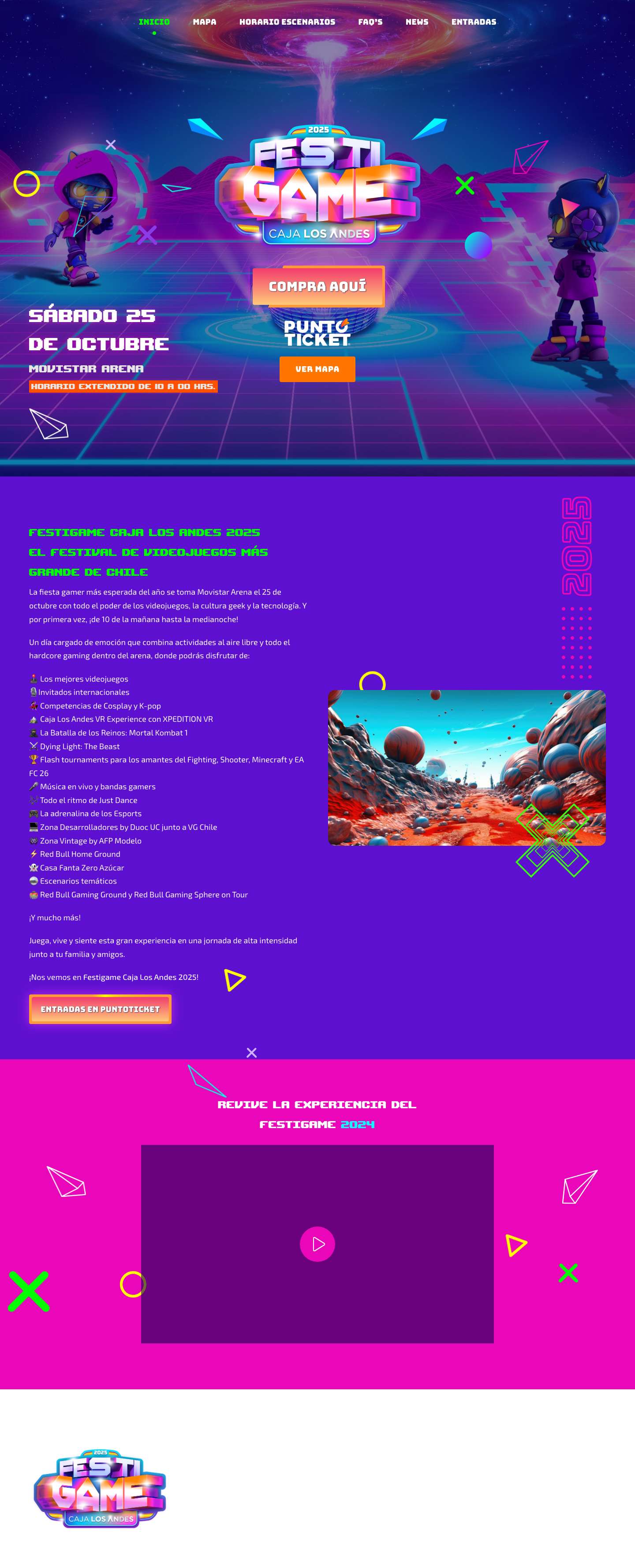 Festigame Caja Los Andes 2025 | SÁBADO 25 DE OCTUBRE - MOVISTAR ARENA - Full Screenshot