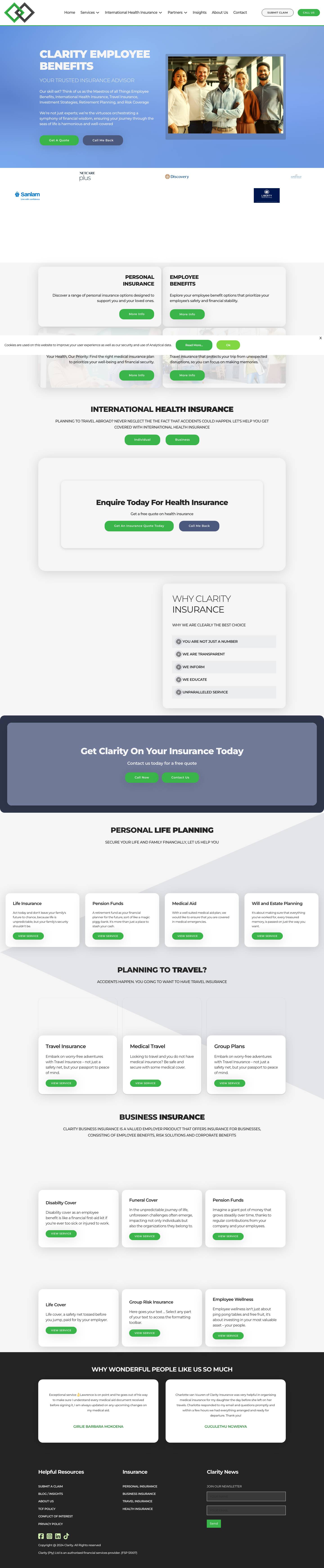 Clarity Employee Benefits - Personal & Business Insurance Brokers - Full Screenshot