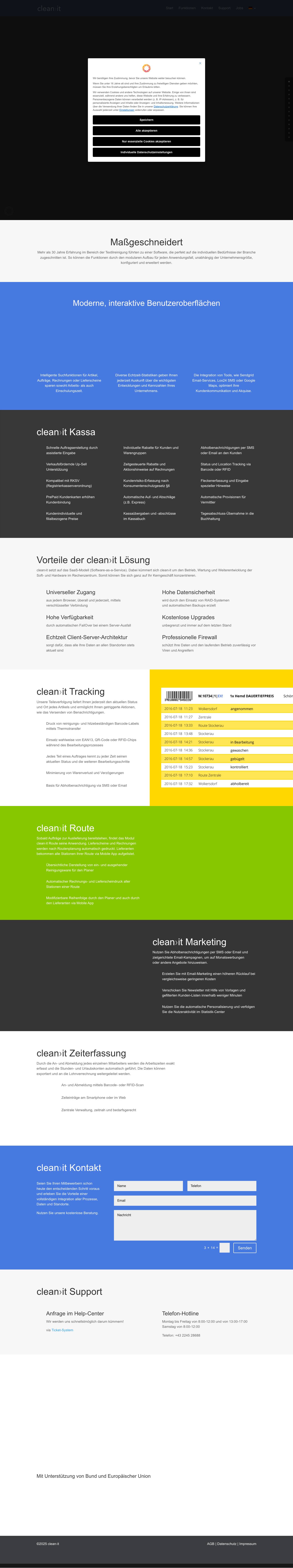 cleanit | Die All-In-One Lösung für Textilreinigungen - Full Screenshot
