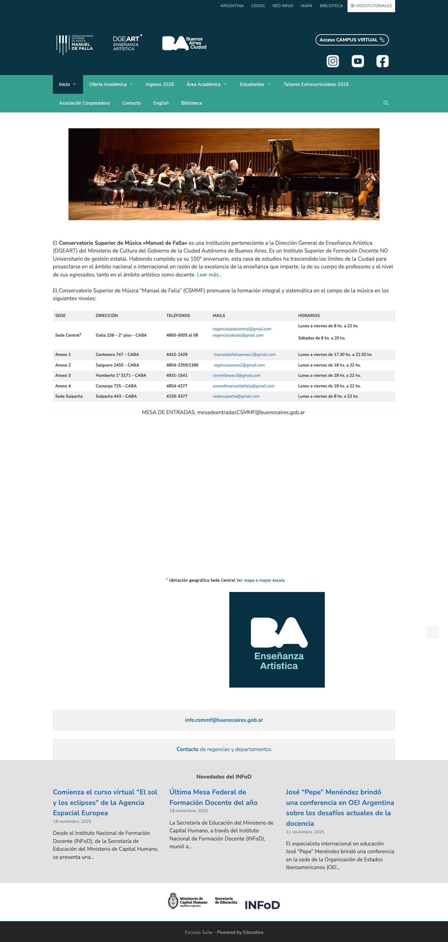 CONSERVATORIO SUPERIOR DE MUSICA "MANUEL DE FALLA" - Full Screenshot