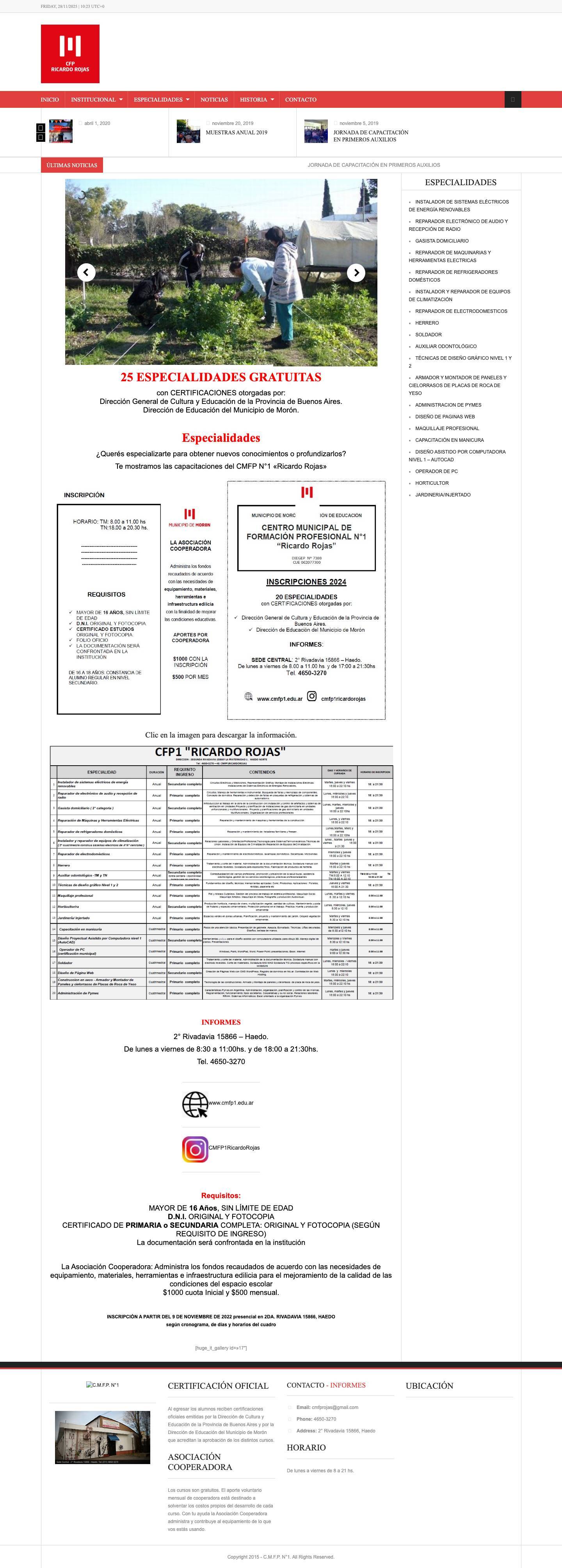 C.M.F.P. N°1 | Ricardo Rojas - Full Screenshot