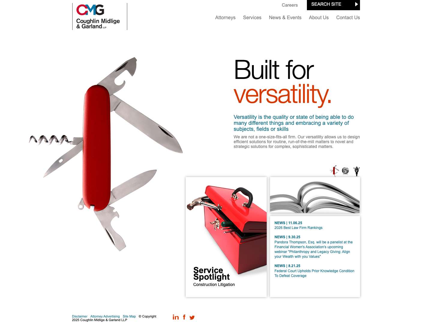Homepage - Coughlin Midlige & Garland LLP - Full Screenshot