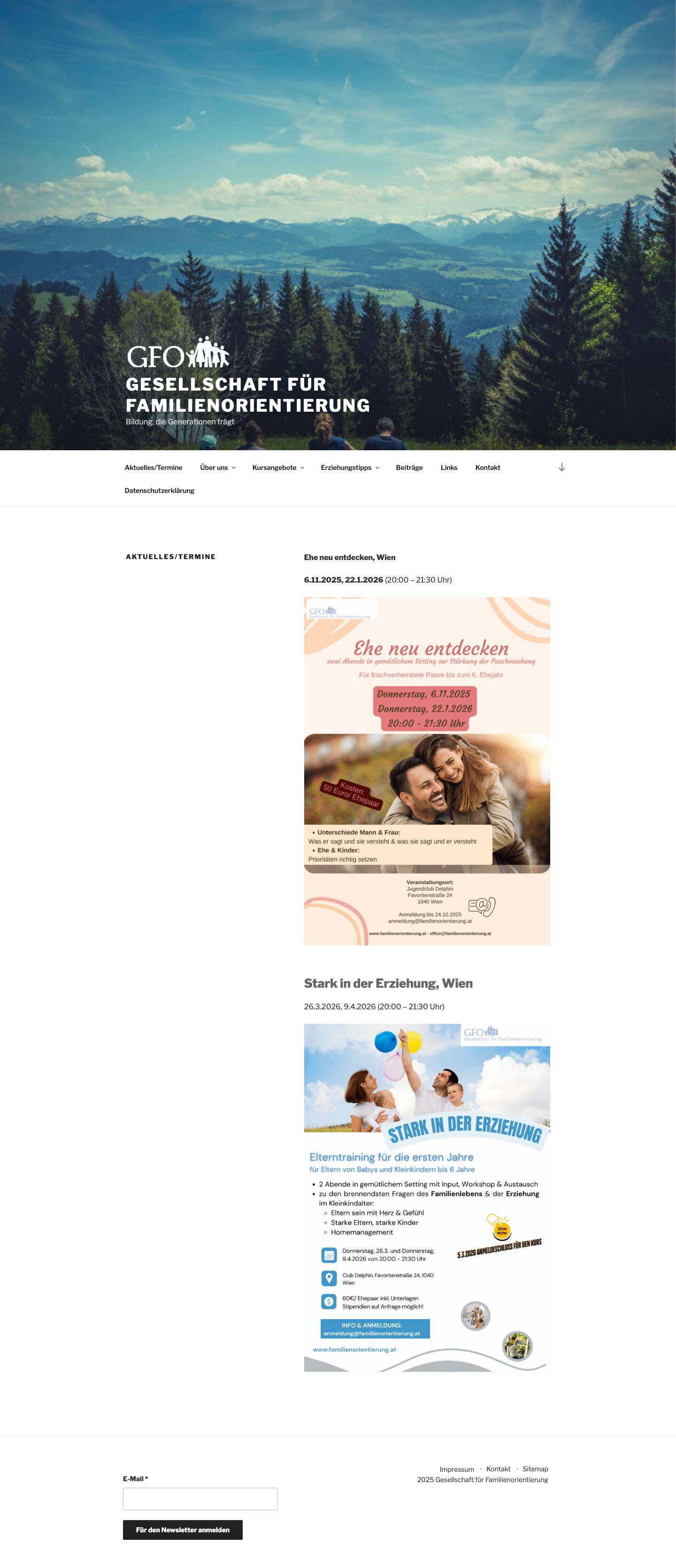 Gesellschaft für Familienorientierung – Bildung, die Generationen trägt - Full Screenshot