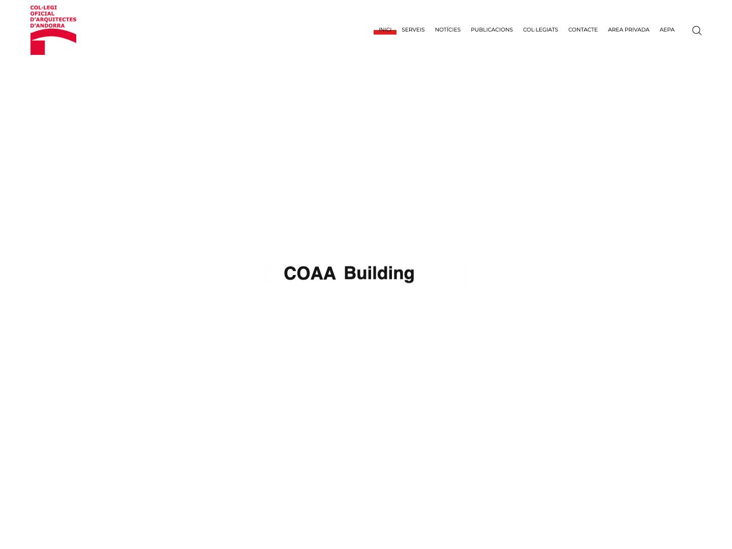 coaa.ad – Col·legi Oficial d'Arquitectes d'Andorra - Full Screenshot