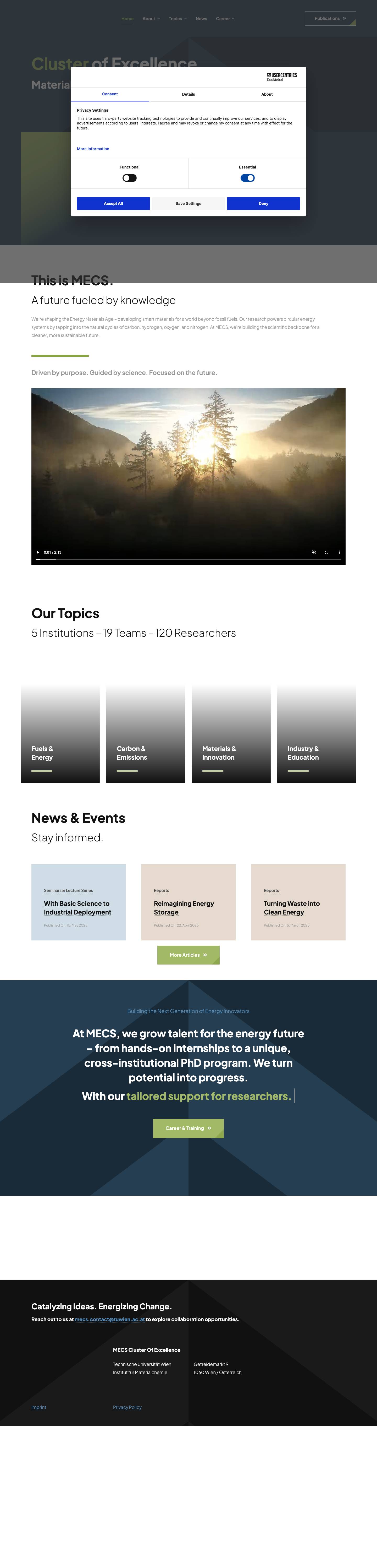 MECS - Cluster of Excellence - Full Screenshot