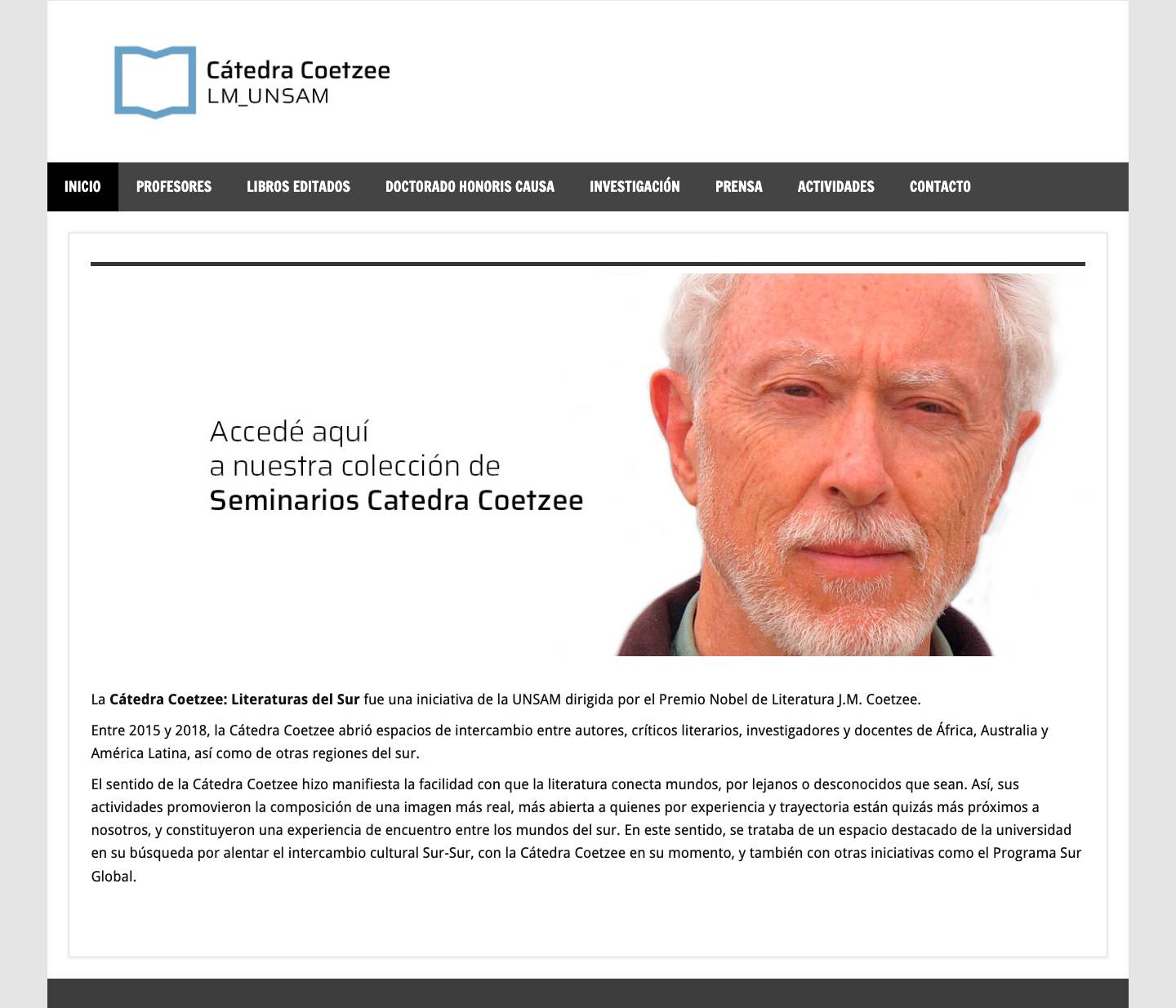 Cátedra Coetzee: Literaturas del Sur - Full Screenshot
