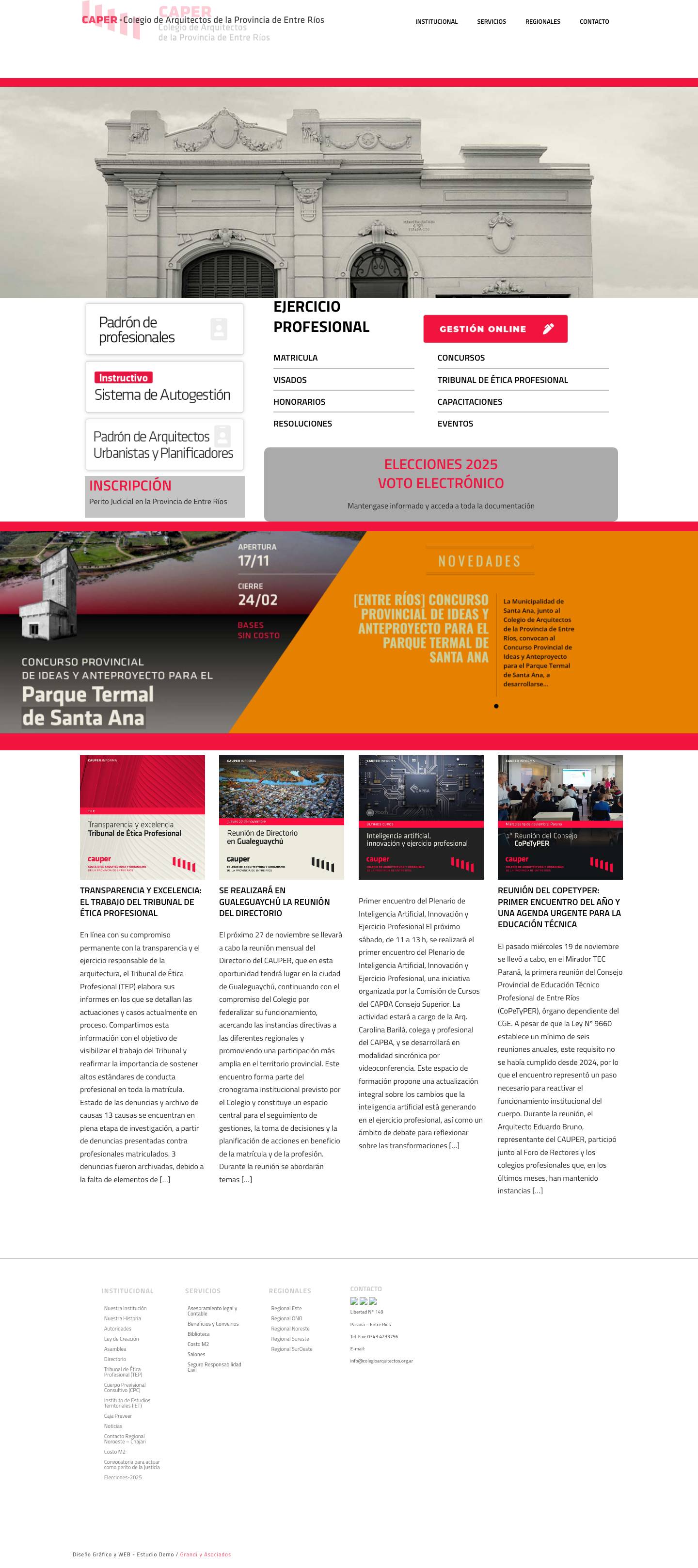 Colegio de Arquitectos – Entre Rios - Full Screenshot