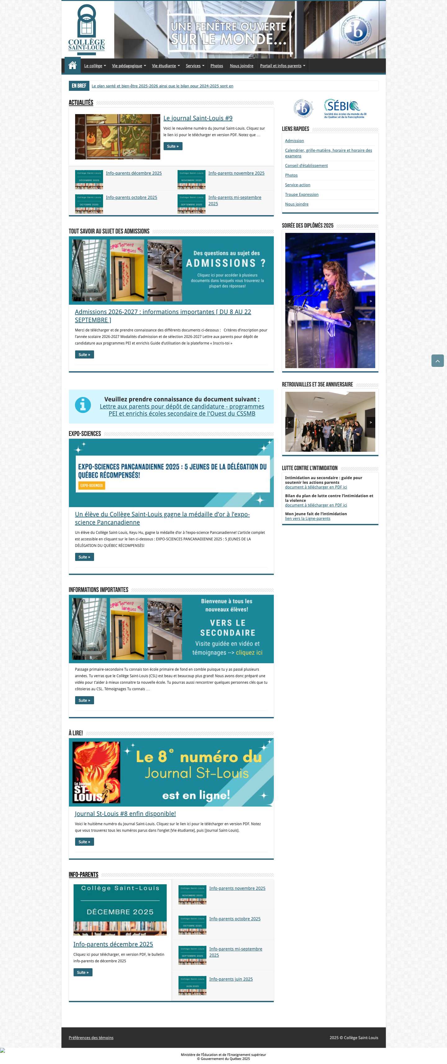 Collège Saint-Louis – Une fenêtre ouverte sur le monde - Full Screenshot