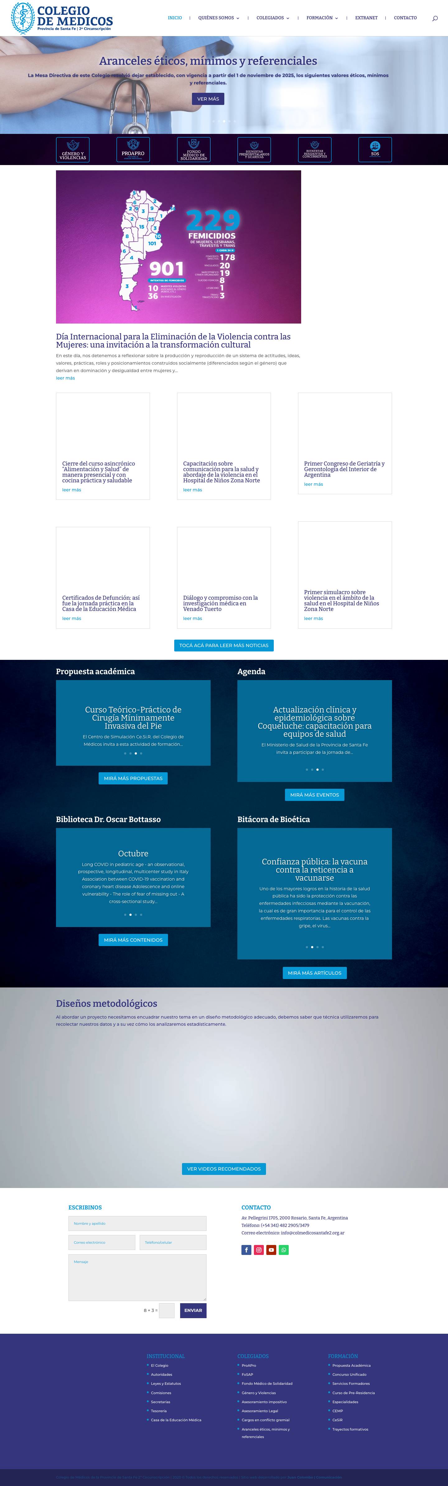 INICIO - Colegio de Médicos de Santa Fe | 2º Circunscripción - Full Screenshot