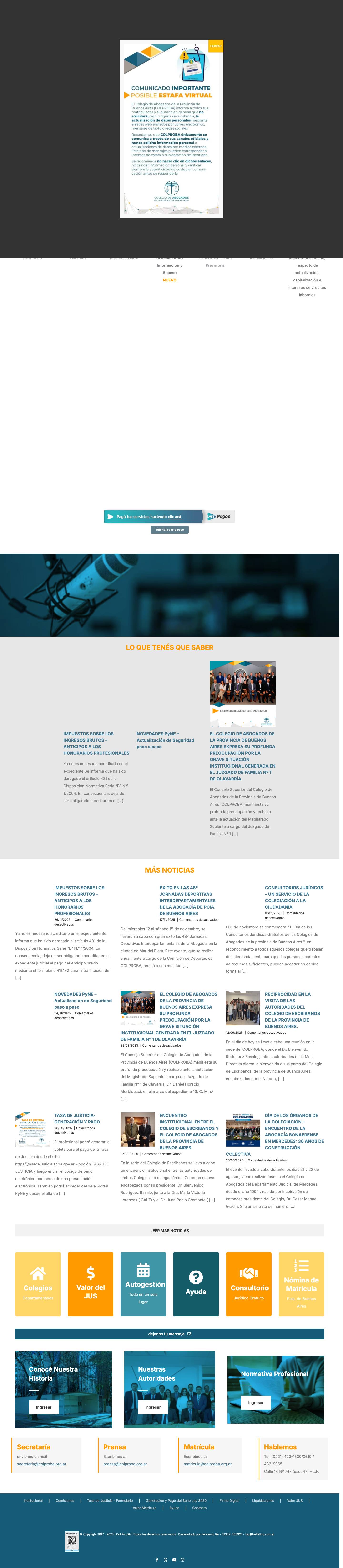 Col.Pro.BA – Colegio de Abogados de la Provincia de Buenos Aires - Full Screenshot