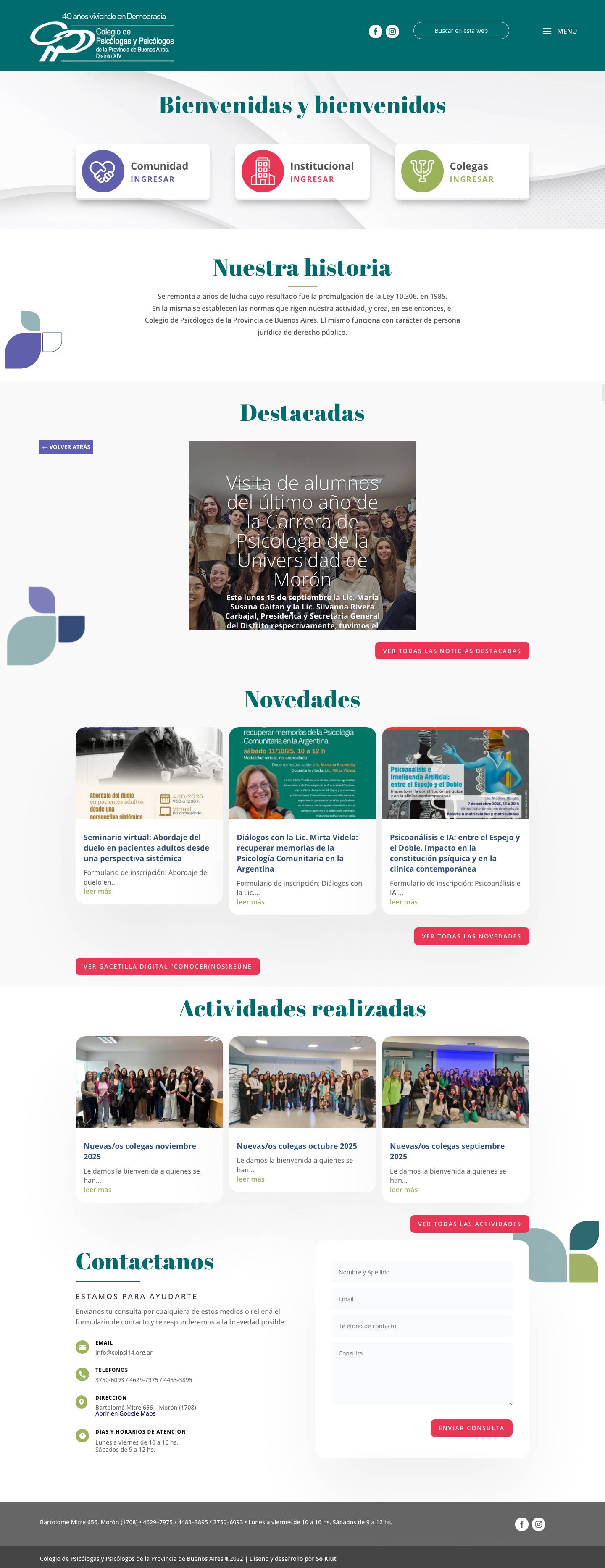Colegio de Psicólogas y Psicólogos Pcia de Bs As - Distrito XIV | - Full Screenshot