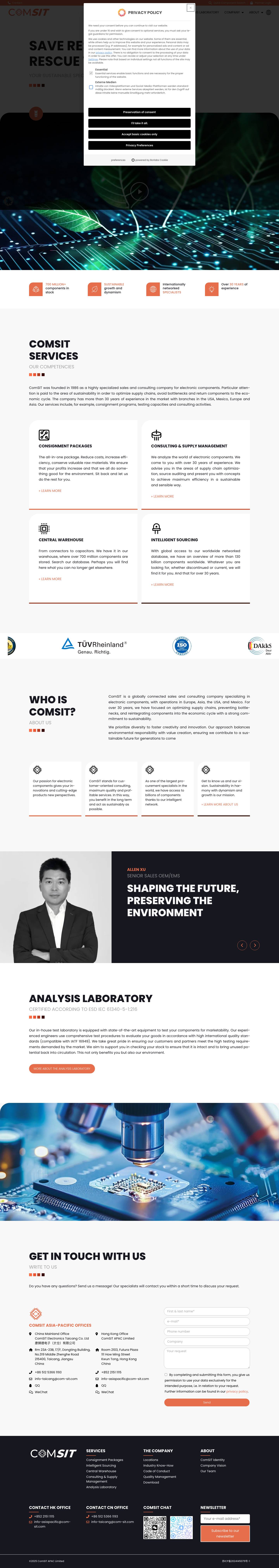 ComSIT – Your Sustainable specialist for electronic components - Full Screenshot