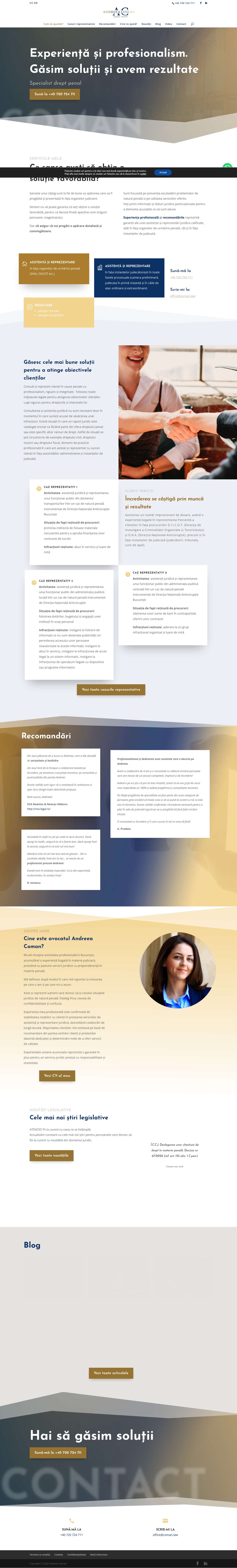 Cabinet de avocat în București | Avocat drept penal Andreea Coman - Full Screenshot