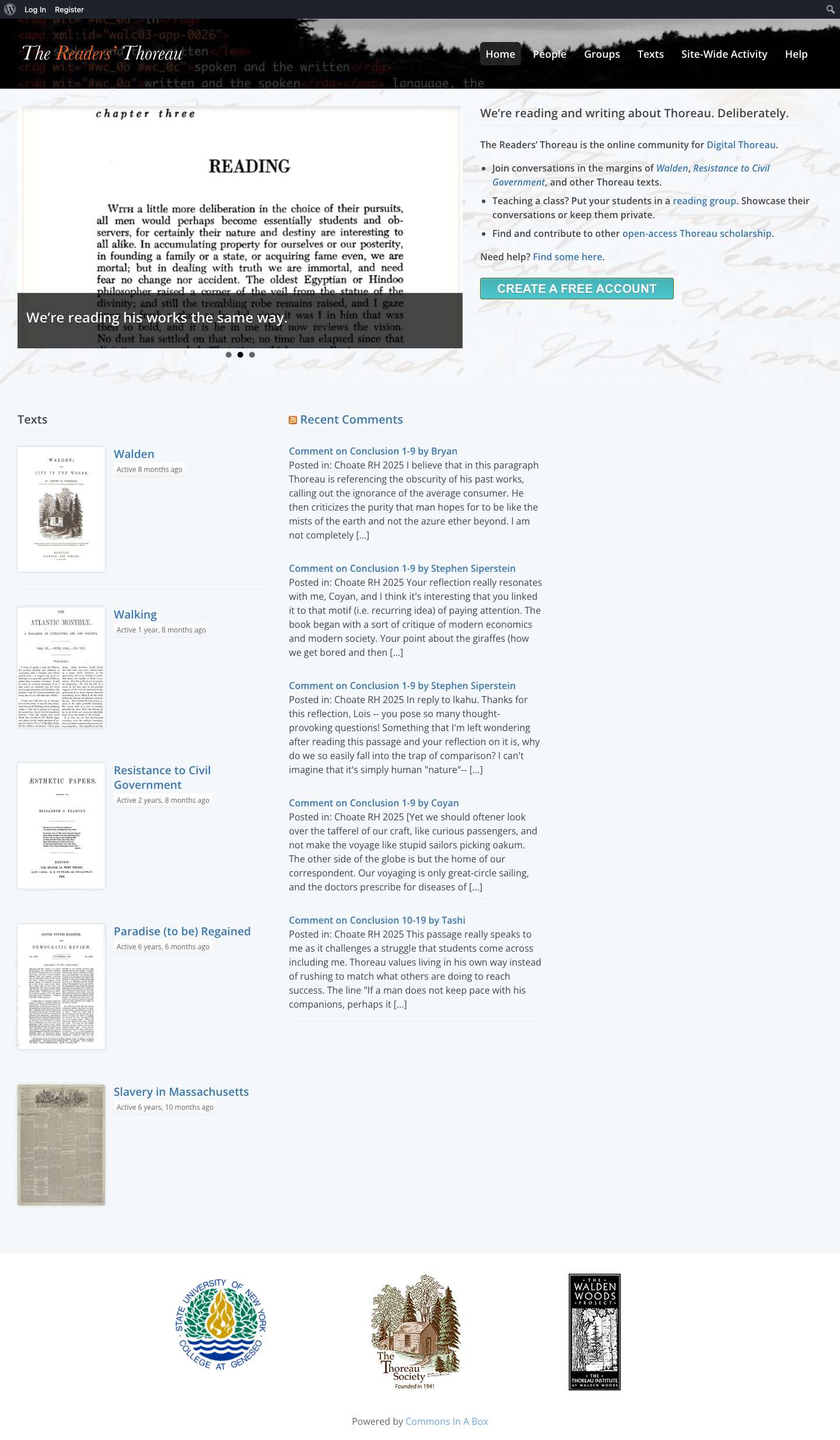 The Readers' Thoreau - Full Screenshot