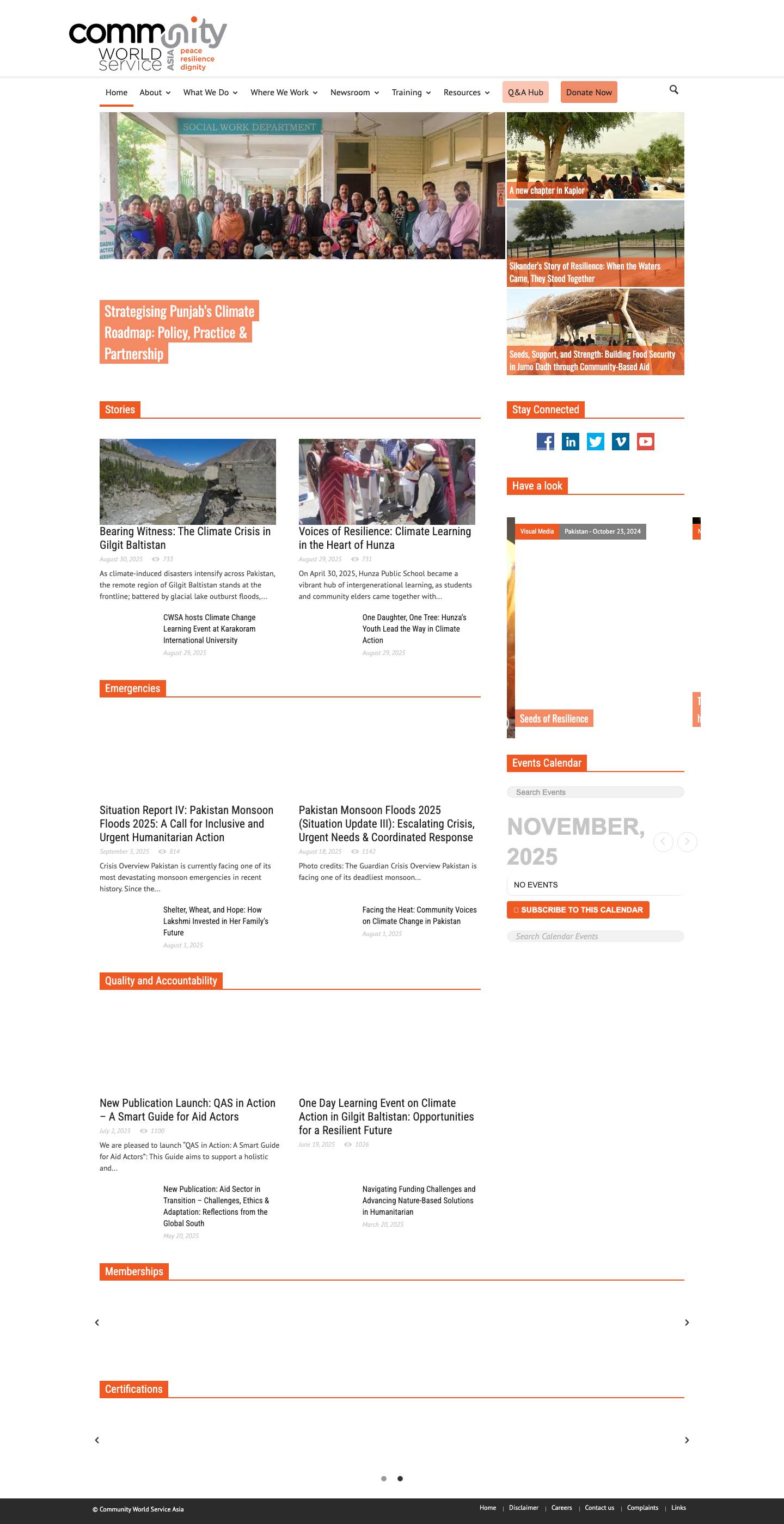 Community World Service Asia | peace. resilience. dignity. - Full Screenshot