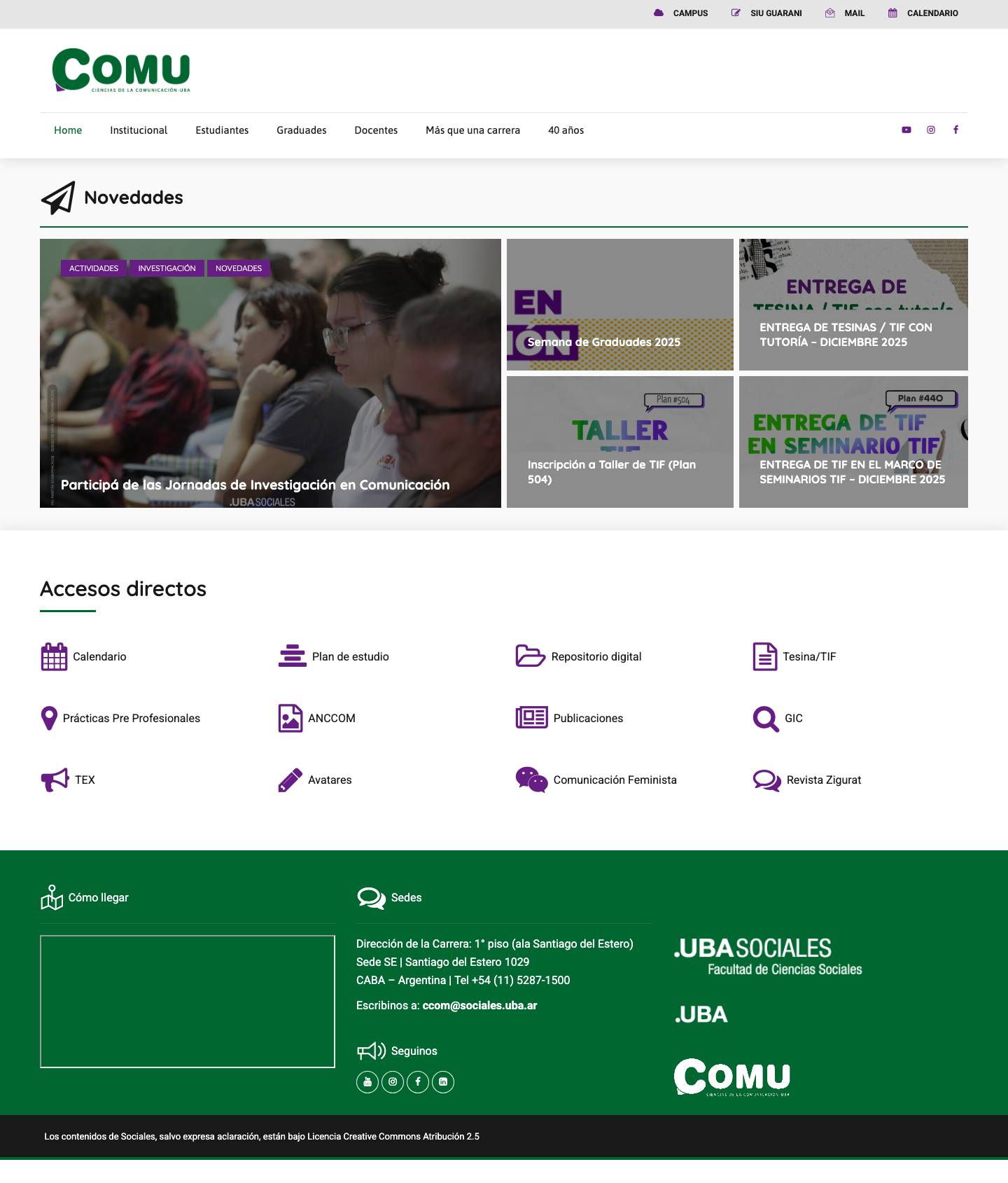 Home - Ciencias de la Comunicacion - Full Screenshot