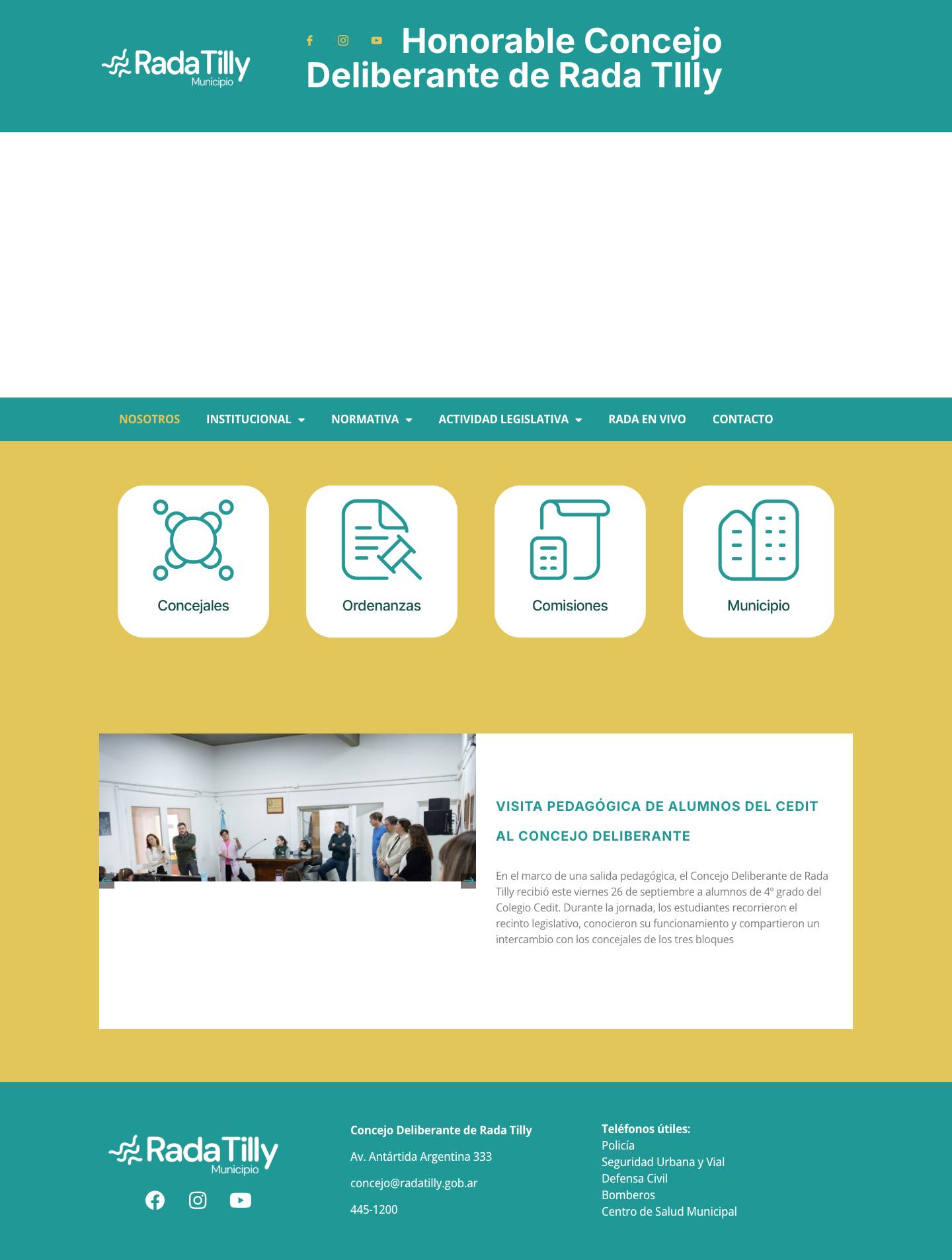 INICIO - Concejo Deliberante Rada Tilly - Full Screenshot