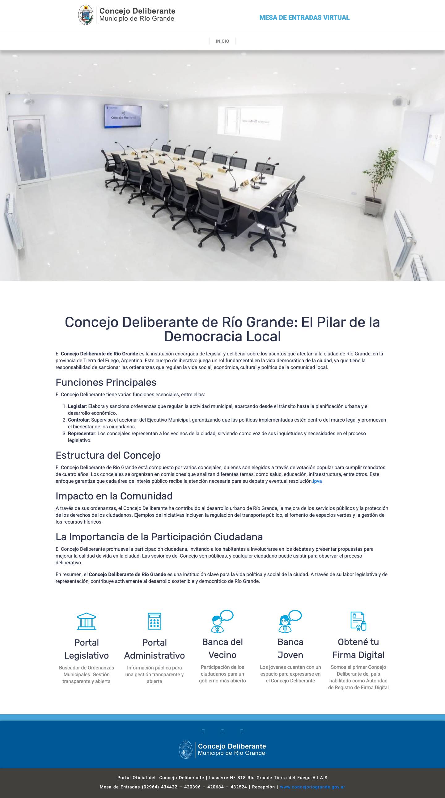 Concejo Deliberante de Río Grande: El Pilar de la Democracia Local - Full Screenshot