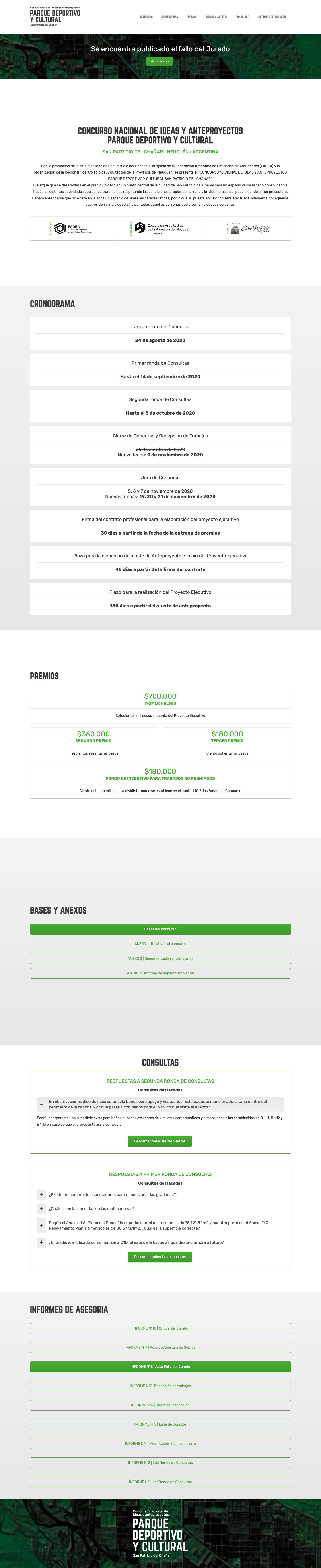 Concurso Nacional Parque Deportivo y Cultural SPDC – Página CloudFW – Concurso Nacional de Ideas y Anteproyectos Parque Deportivo y Cultural San Patricio Del Chañar - Full Screenshot