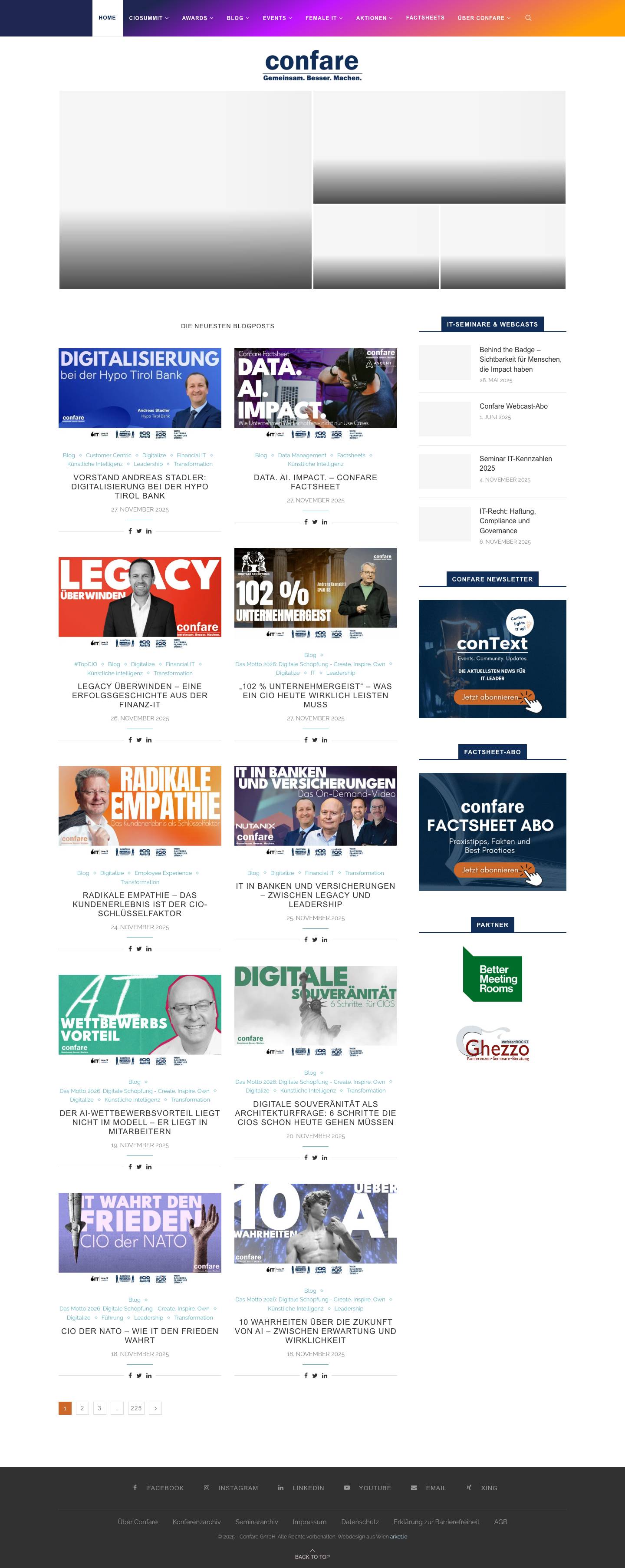 Confare - Konferenzen und Seminare - Full Screenshot