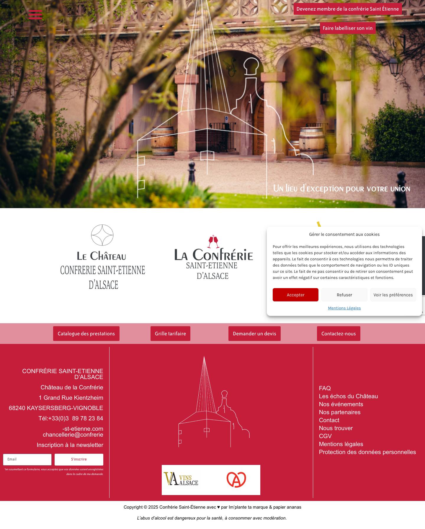 Accueil Confrérie Saint-Étienne - Confrérie Saint-Etienne d'Alsace - Full Screenshot