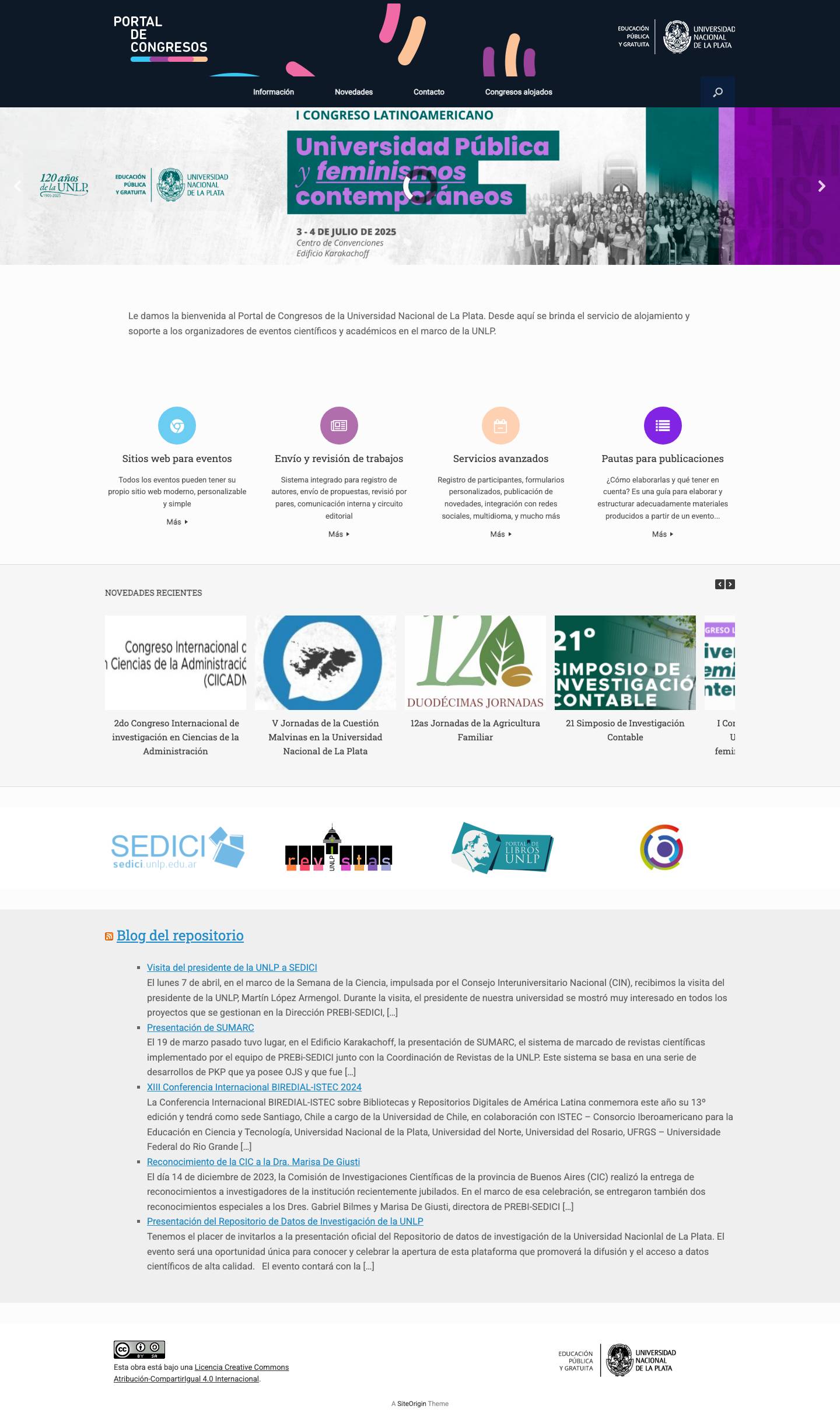 Home Page - Portal de Congresos - Full Screenshot