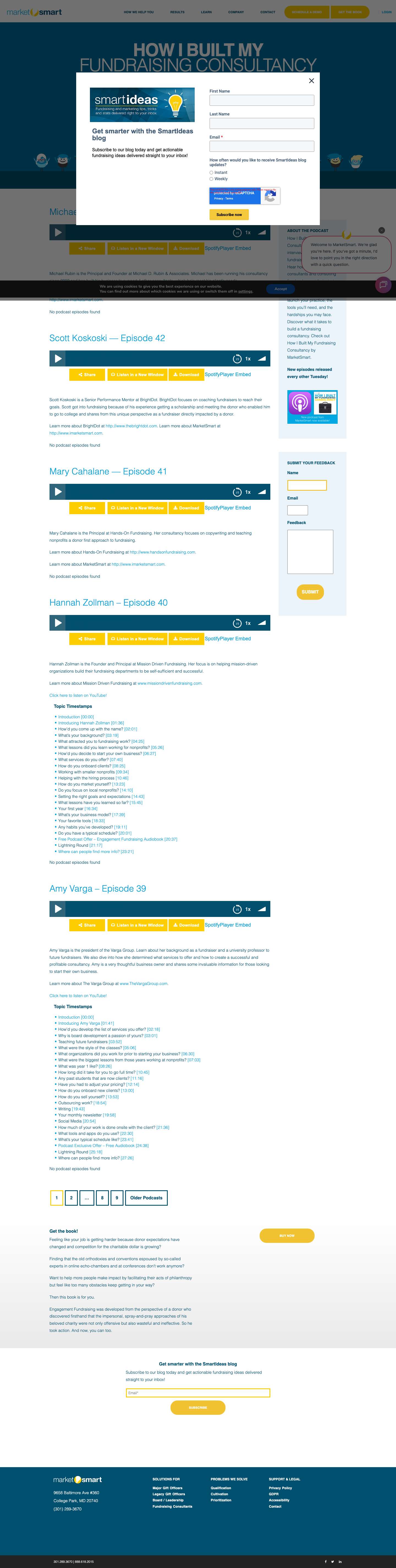 Podcasts - Consultants MarketSmart, LLC - Full Screenshot