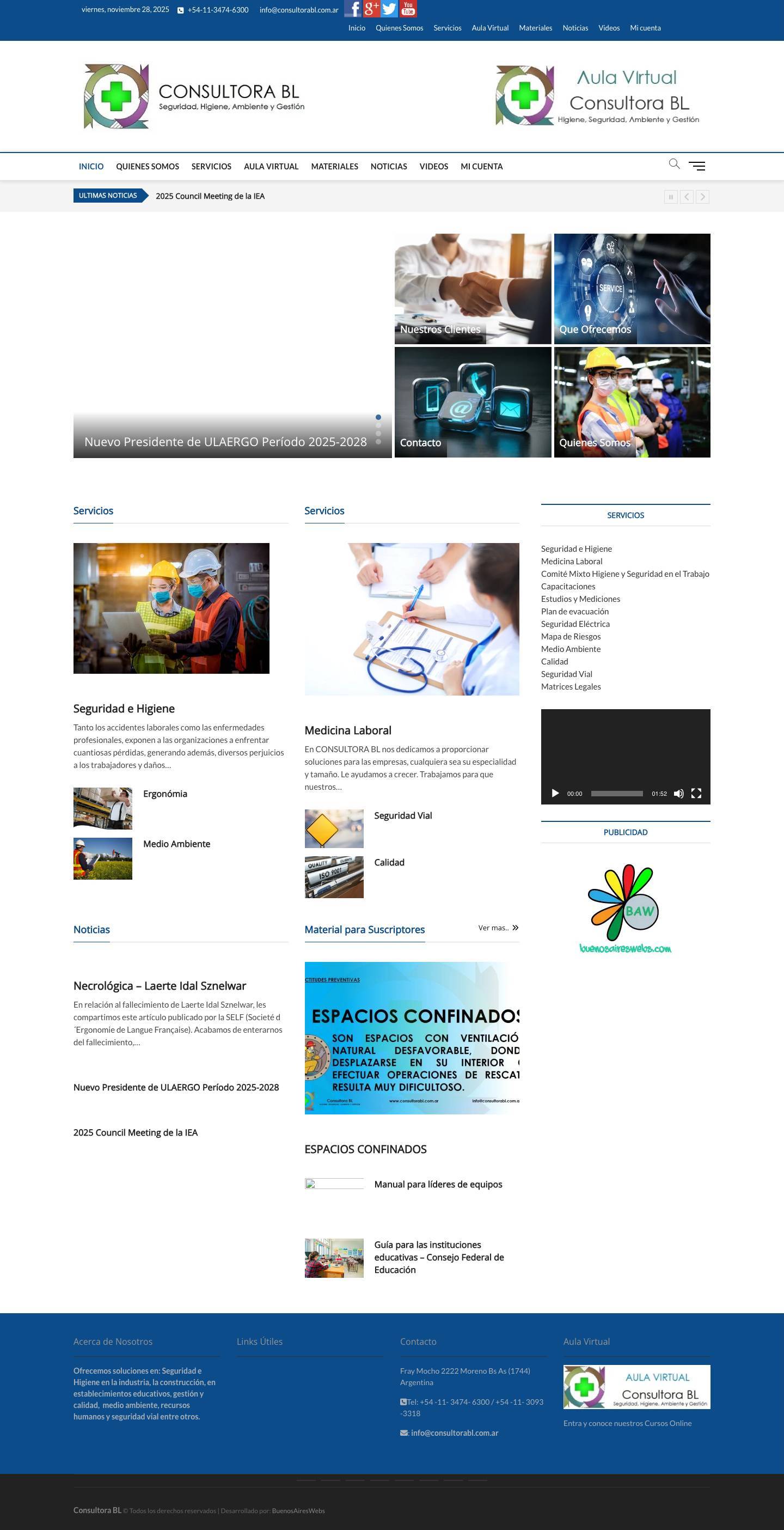 ConsultoraBL | Higiene y Seguridad | Ambiente | Gestión - Full Screenshot
