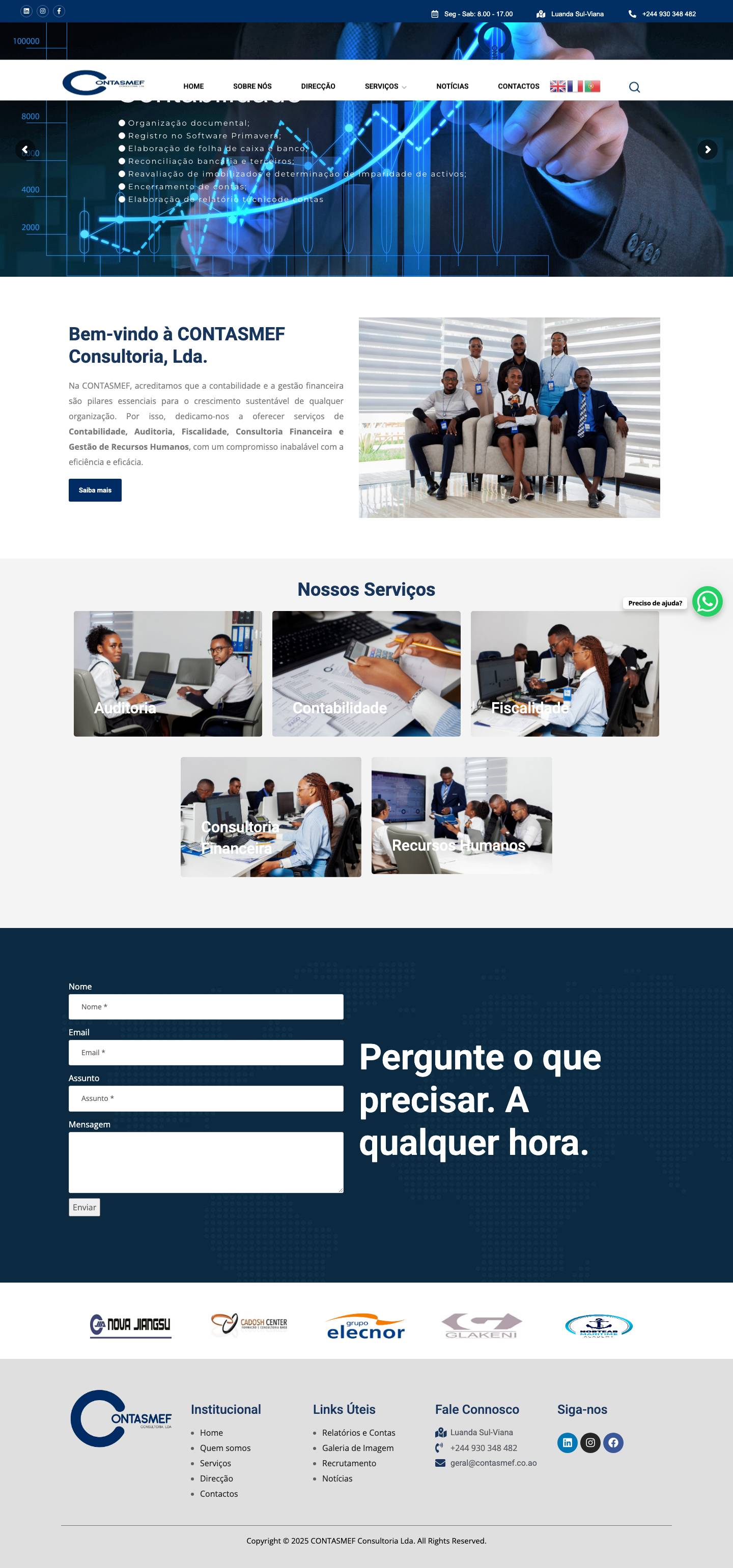 Home - CONTASMEF Consultorias, Lda - Full Screenshot