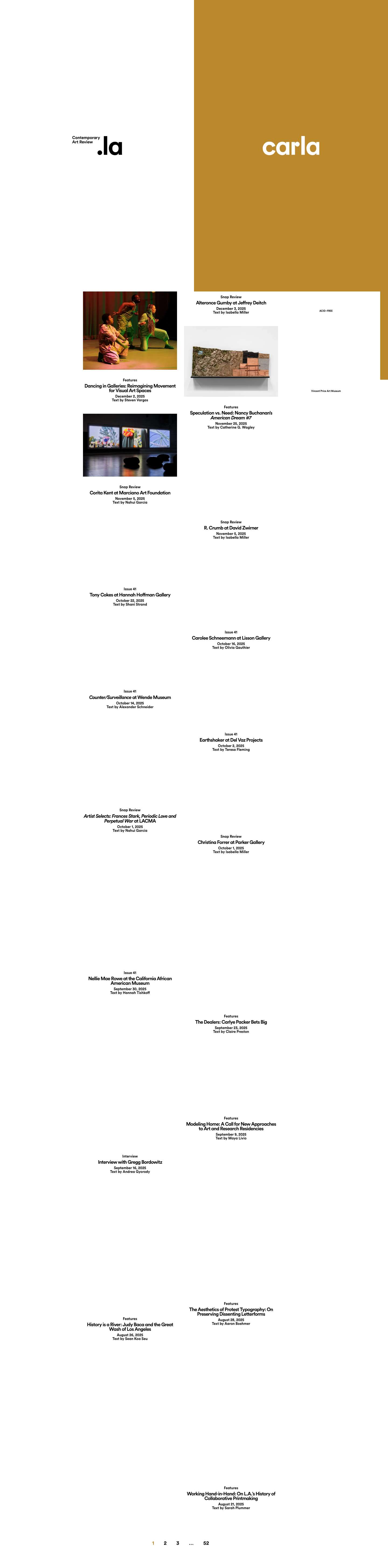 Contemporary Art Review Los Angeles (Carla) - Full Screenshot