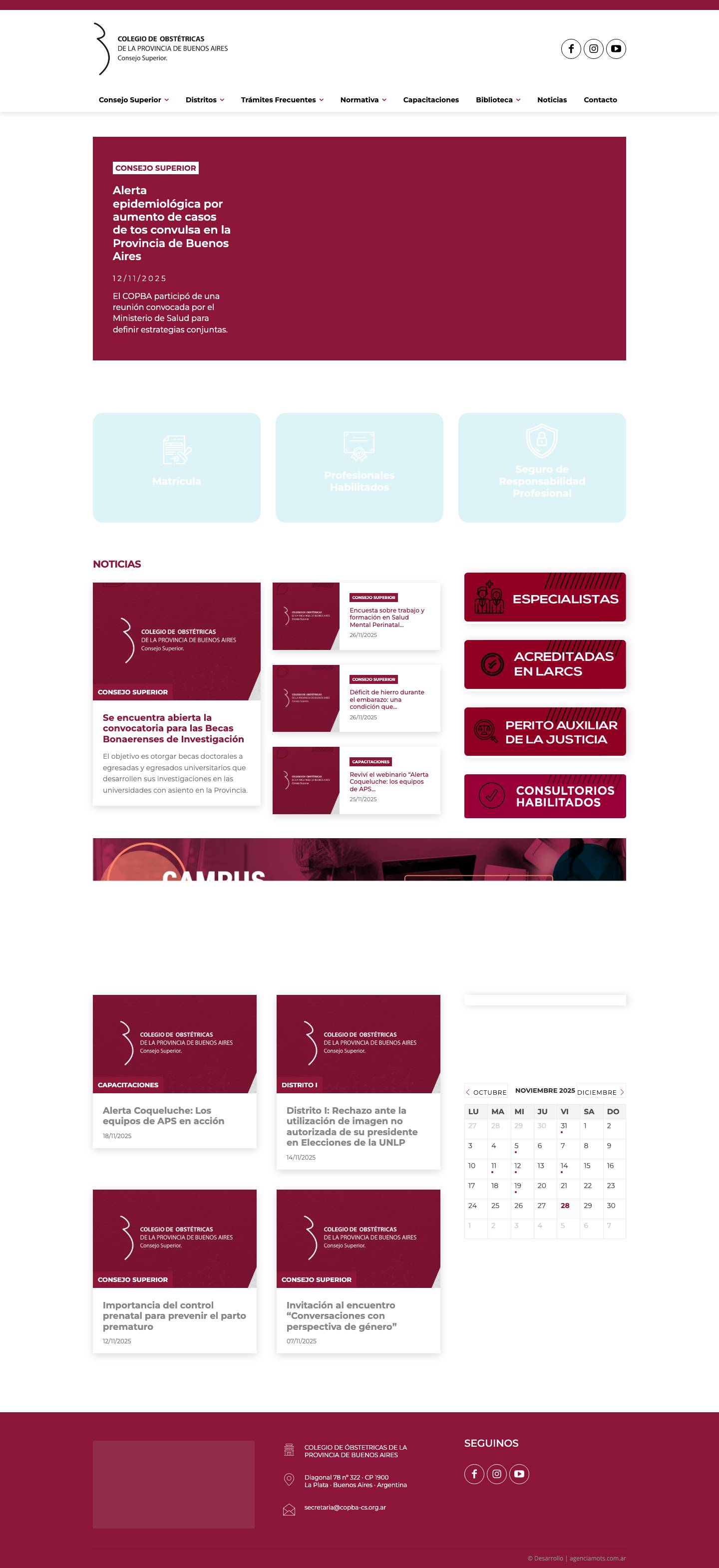 Colegio de Obstétricas de la Provincia de Buenos Aires | Colegio de Obstétricas de la Provincia de Buenos Aires - Full Screenshot