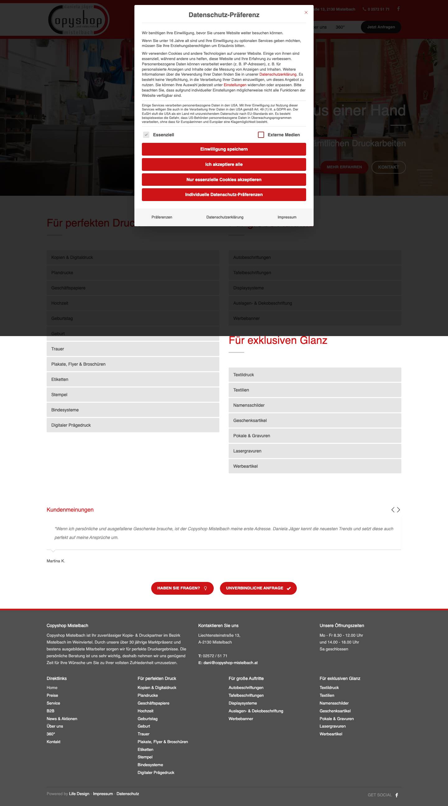 Copyshop Mistelbach – Grafik, Druck und Design - Full Screenshot