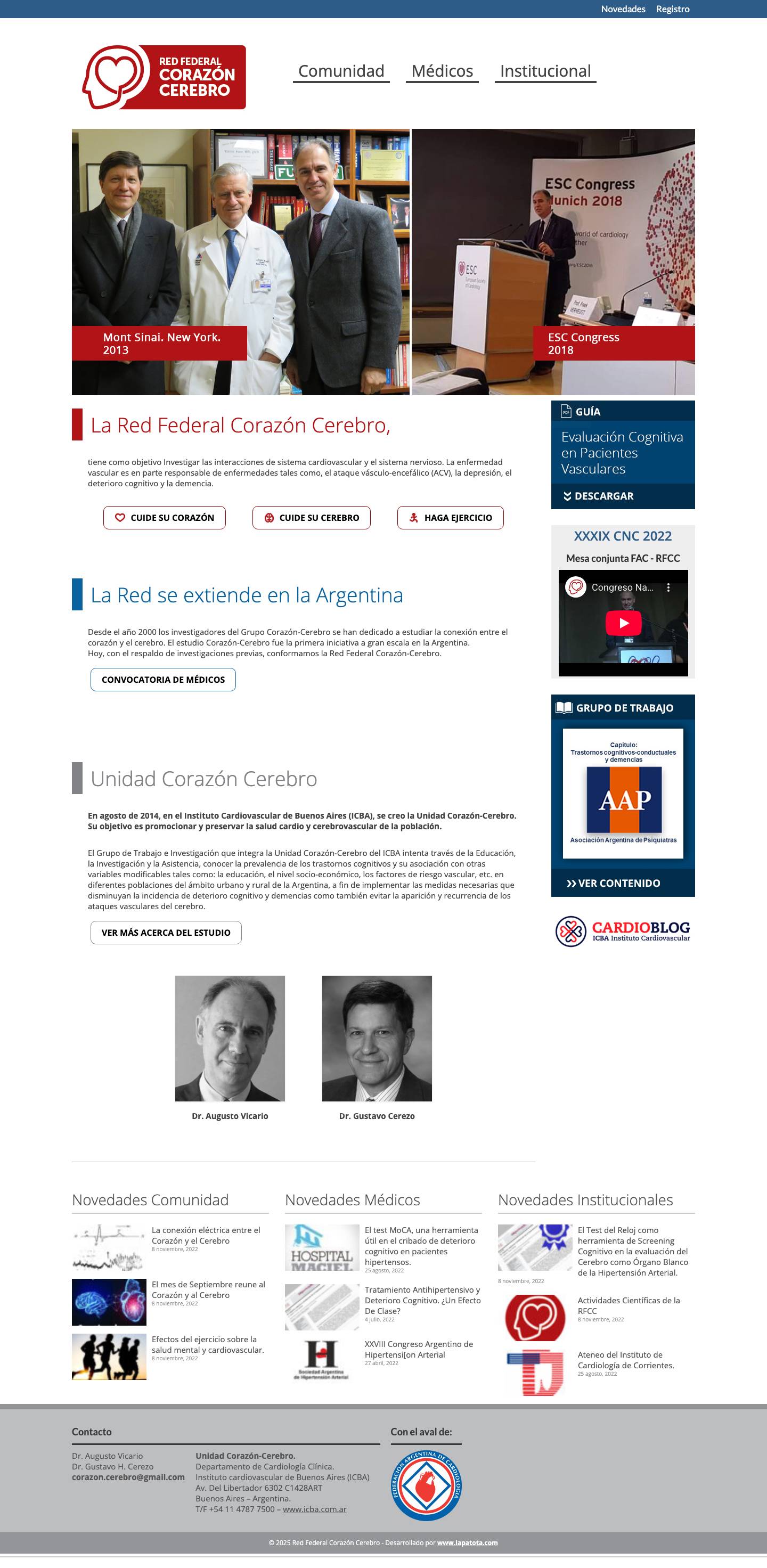 Red Federal Corazón Cerebro – La Red Federal Corazón Cerebro, tiene como objetivo Investigar las interacciones de sistema cardiovascular y el sistema nervioso. - Full Screenshot