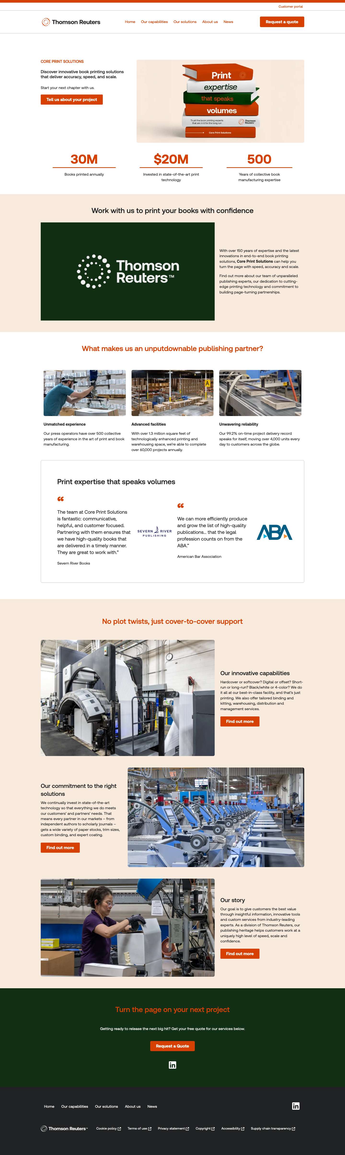 Core Print Solutions: Full-service book printer for book publishers - Full Screenshot