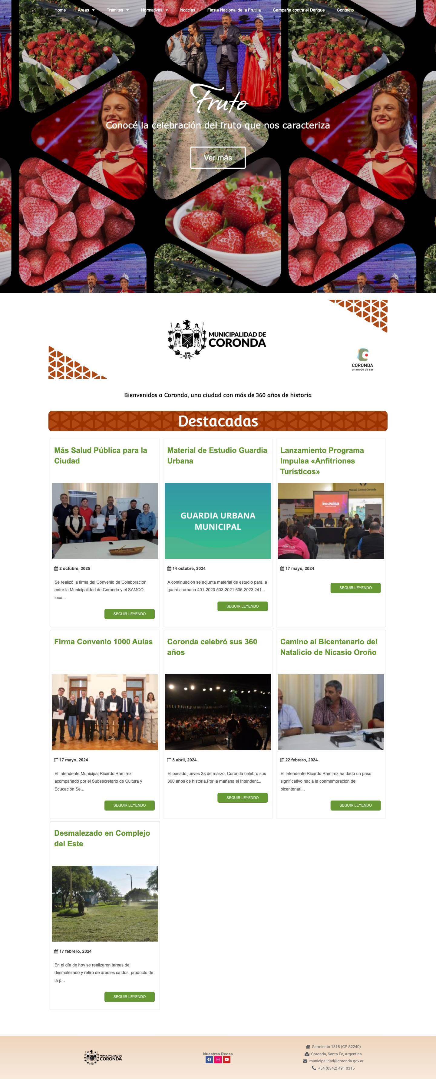 Municipalidad de Coronda – Un modo de ser - Full Screenshot