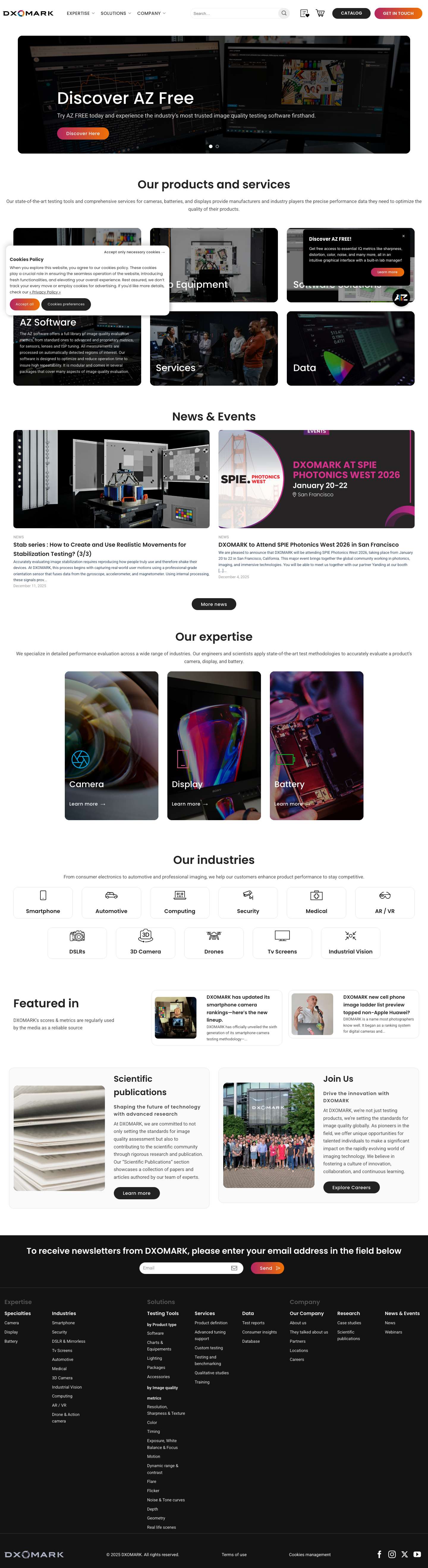 DXOMARK - Imaging Quality Test & Solutions - Full Screenshot